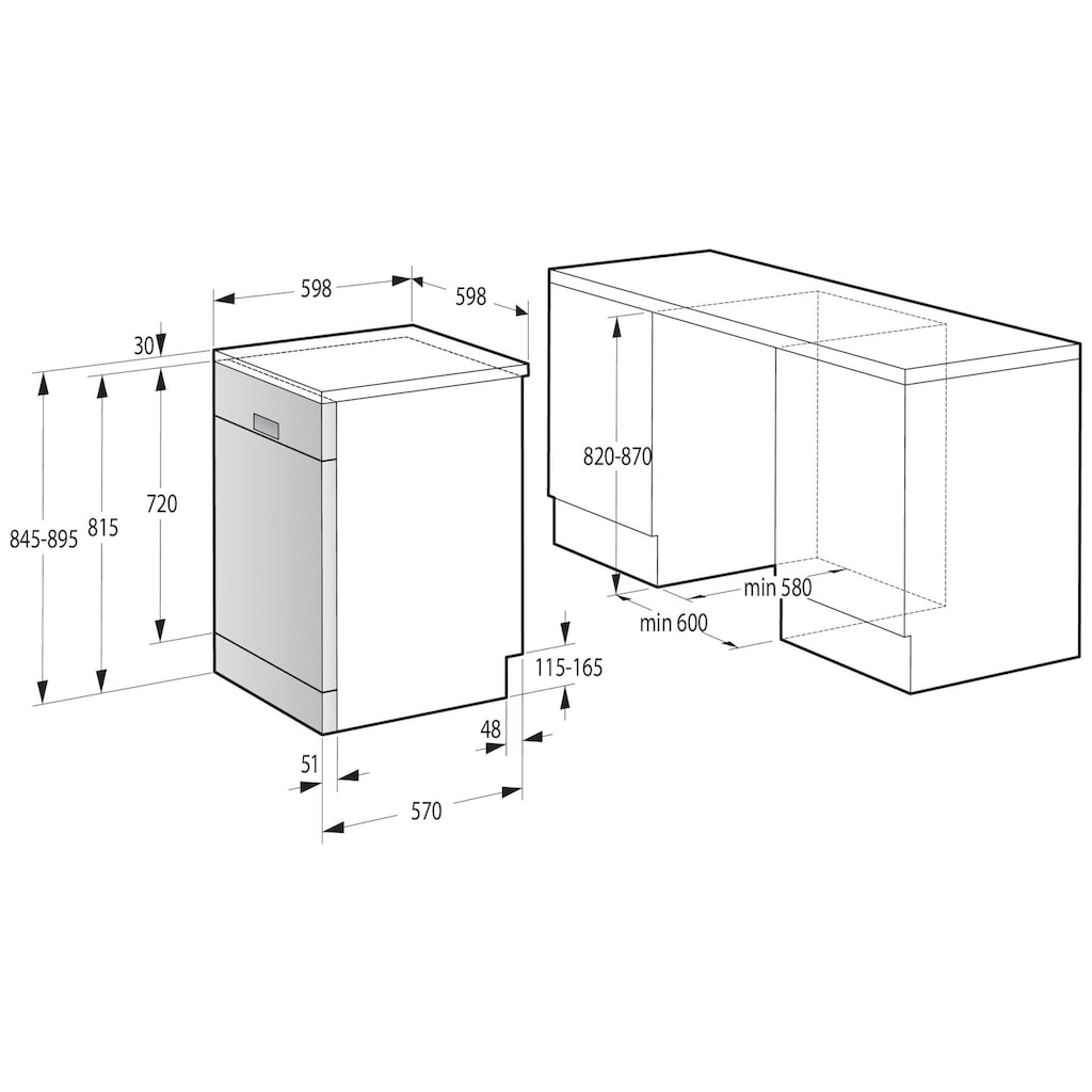 GORENJE Standgeschirrspüler, GS620C10S, 14 Maßgedecke