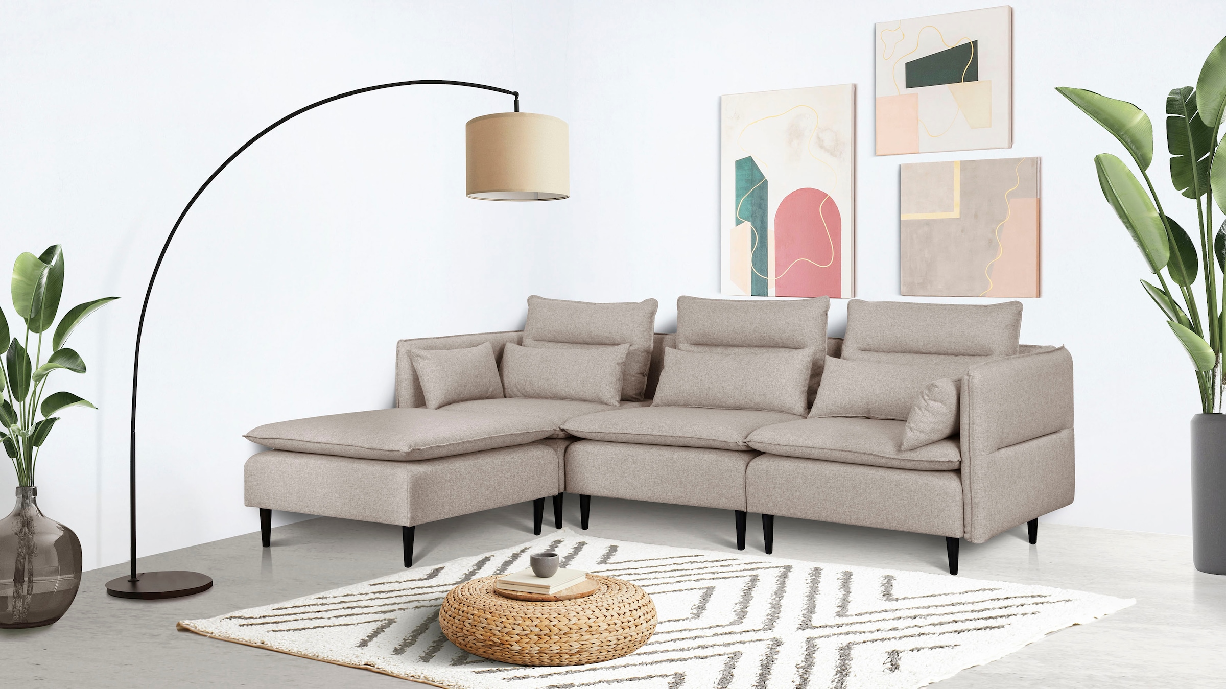 andas Ecksofa »ALVIK L-Form«, zusammengesetzt aus Modulen, erweiterbar mit günstig online kaufen