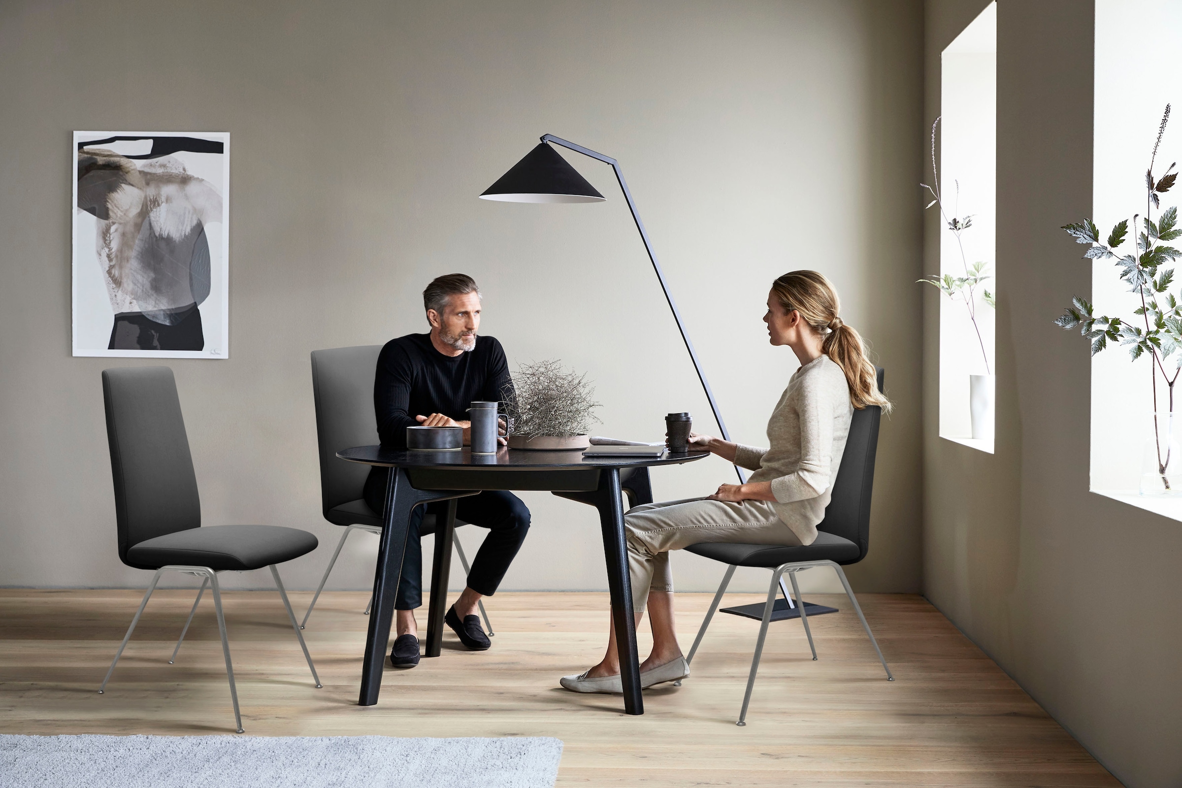Stressless® Polsterstuhl »Laurel«, Microfaser DINAMICA, High Back, Größe L, mit Beinen aus Stahl in Chrom matt