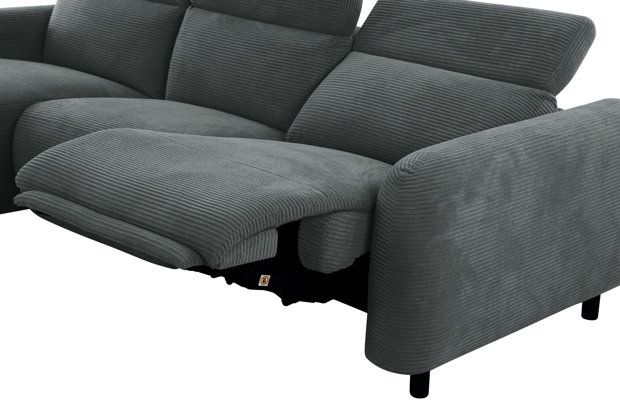 Home affaire Ecksofa »SKAANE in Cord, L-Form, 274 cm, manuelle u. elektrische Funktion,«, rundes Design, Kopfteilverstellung, Federkernpolsterung