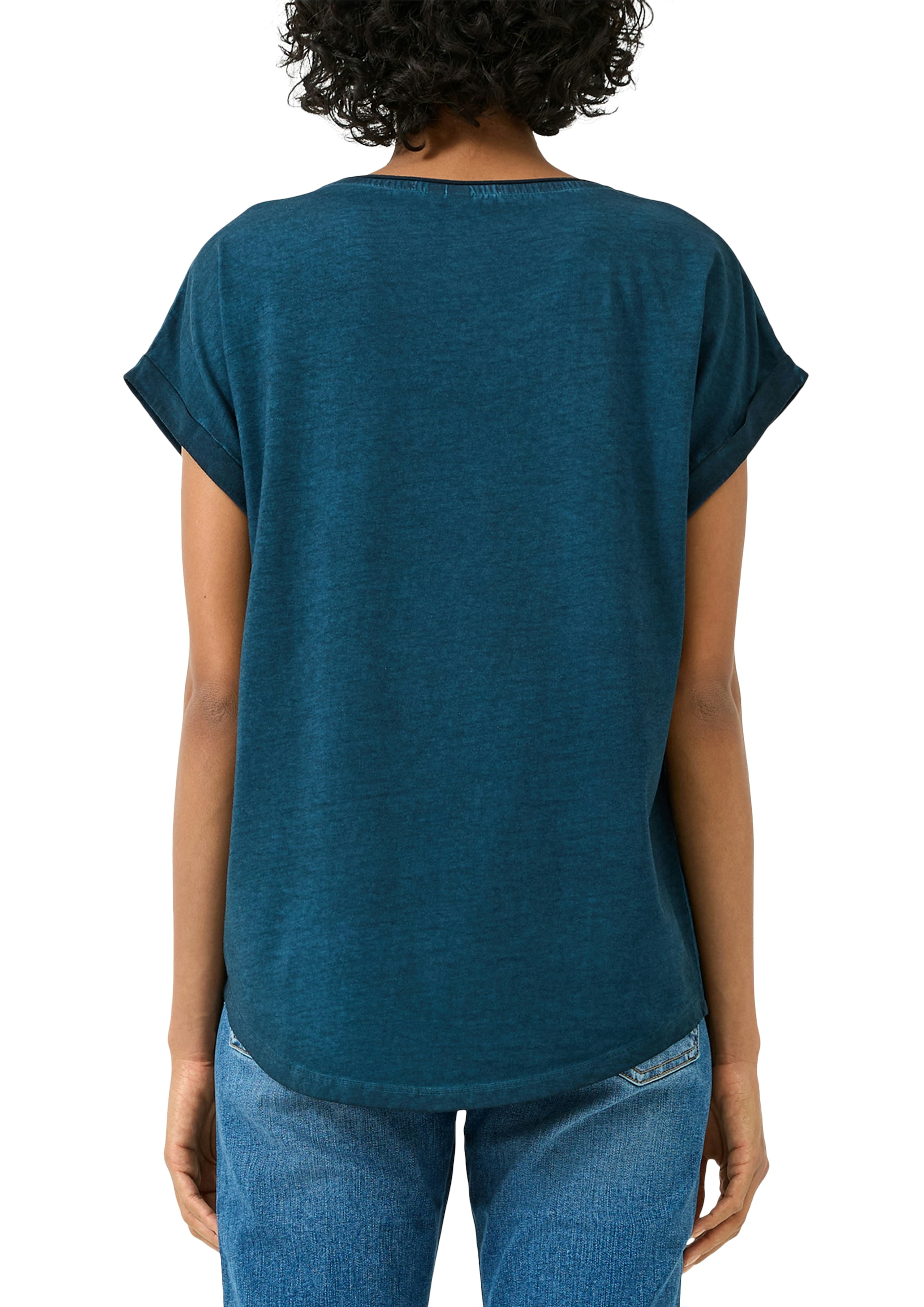 QS Rundhalsshirt mit großem Print