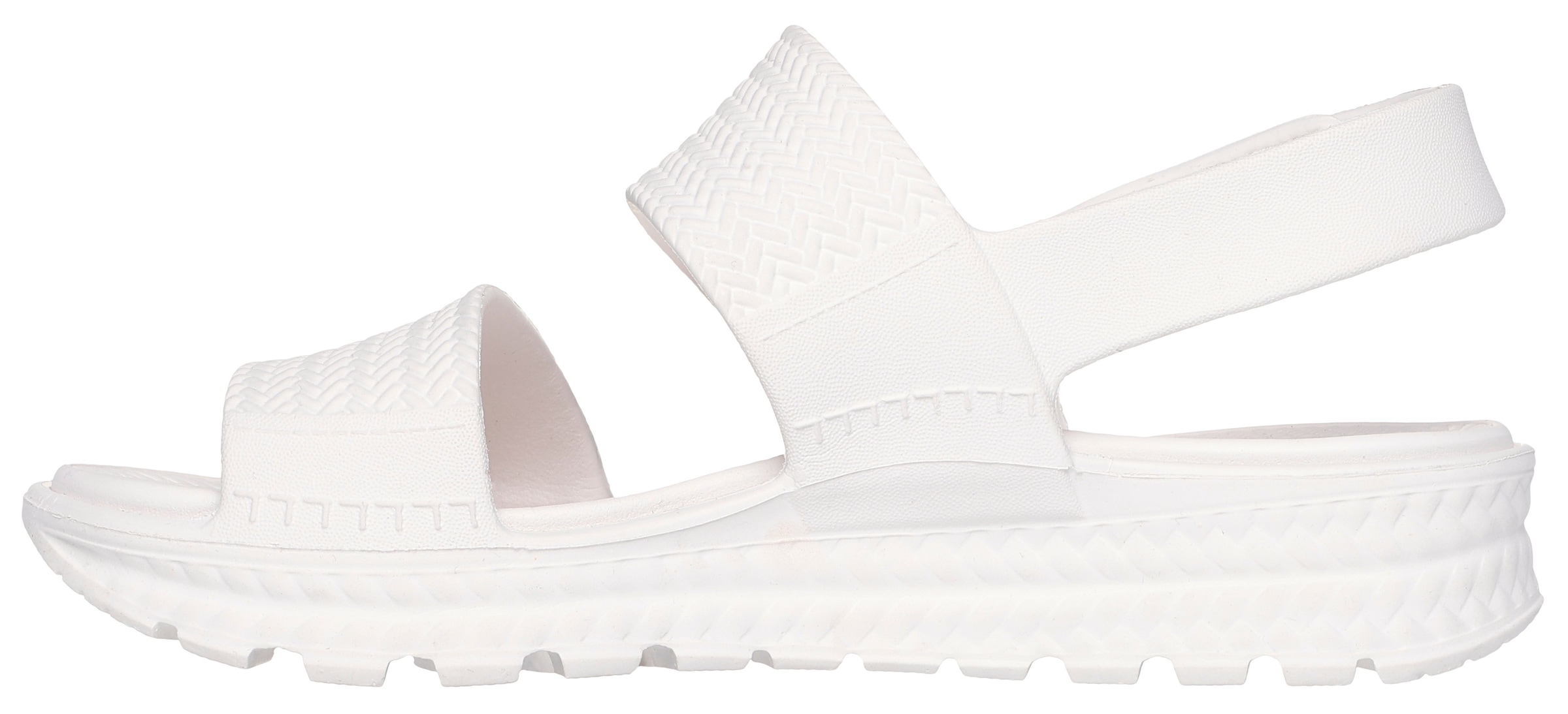 Skechers Sandale »ARCH FIT FOOTSTEPS-SUNNY DAYS«, Plateau Sandale, Sommerschuh mit Klettverschluss