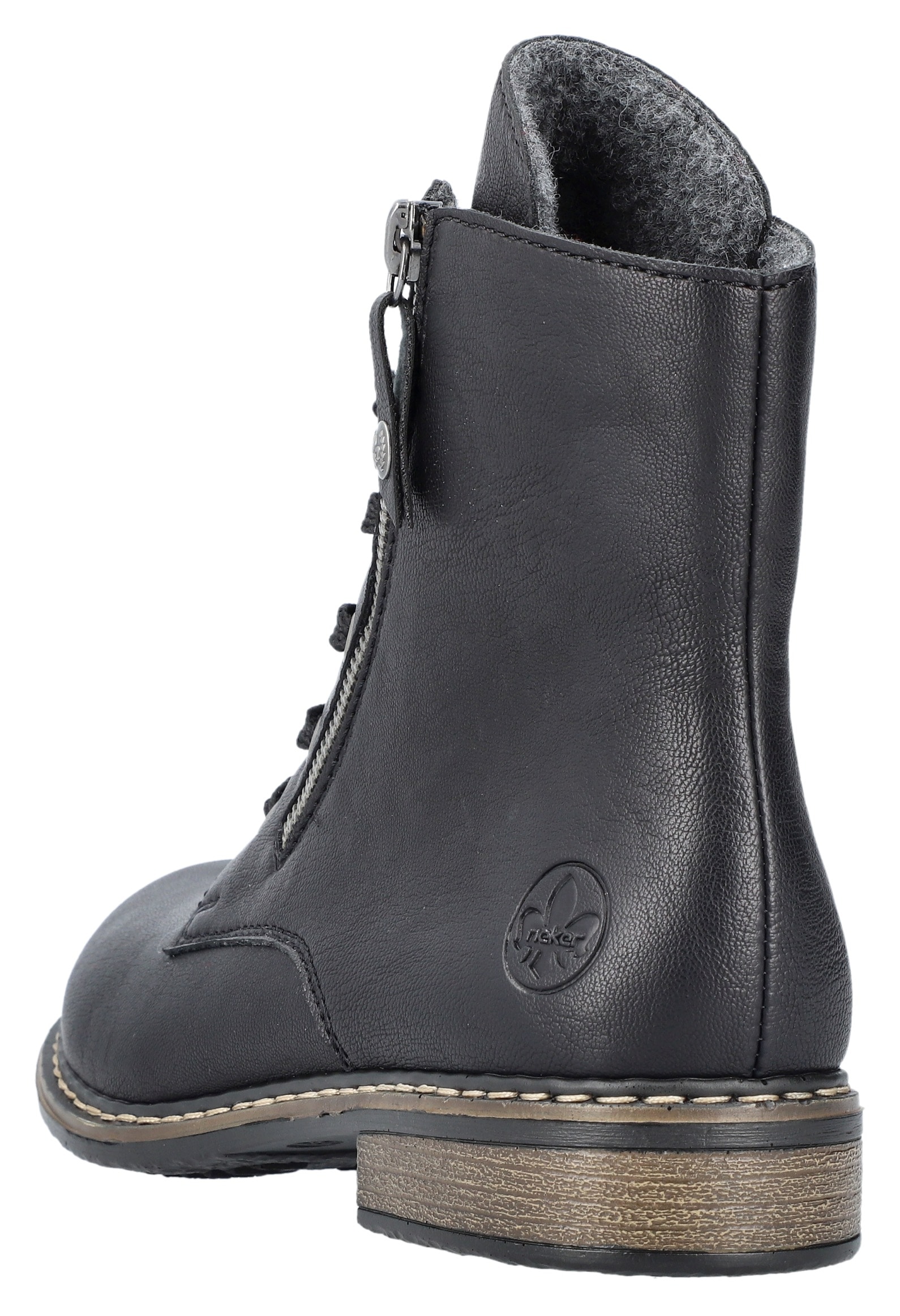 Rieker Stiefelette, Schnürstiefelette, Schnürboots mit Reißverschluss an der Außenseite