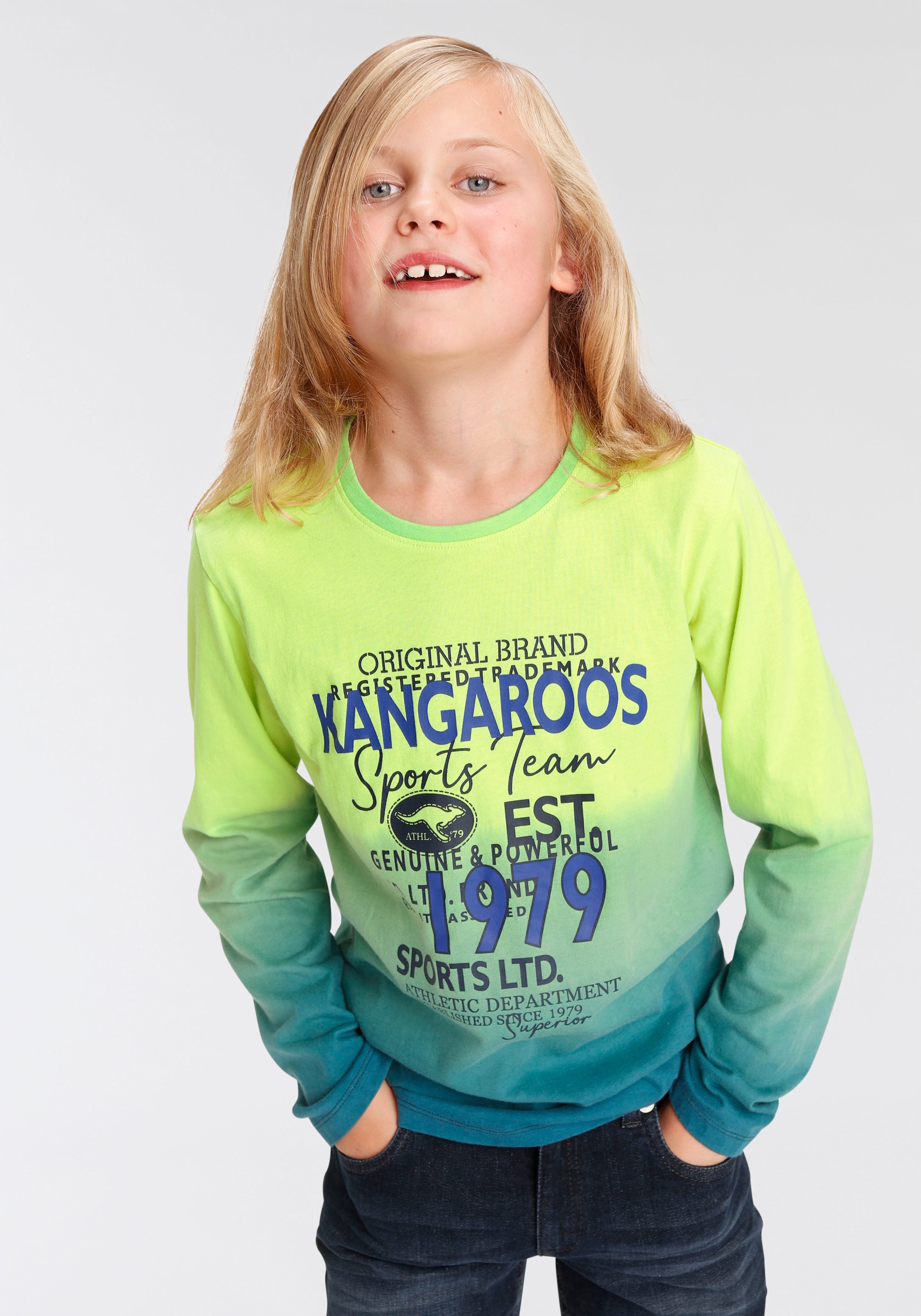 KangaROOS Langarmshirt »mit Dye im Dip Online-Shop Farbverlauf«, kaufen
