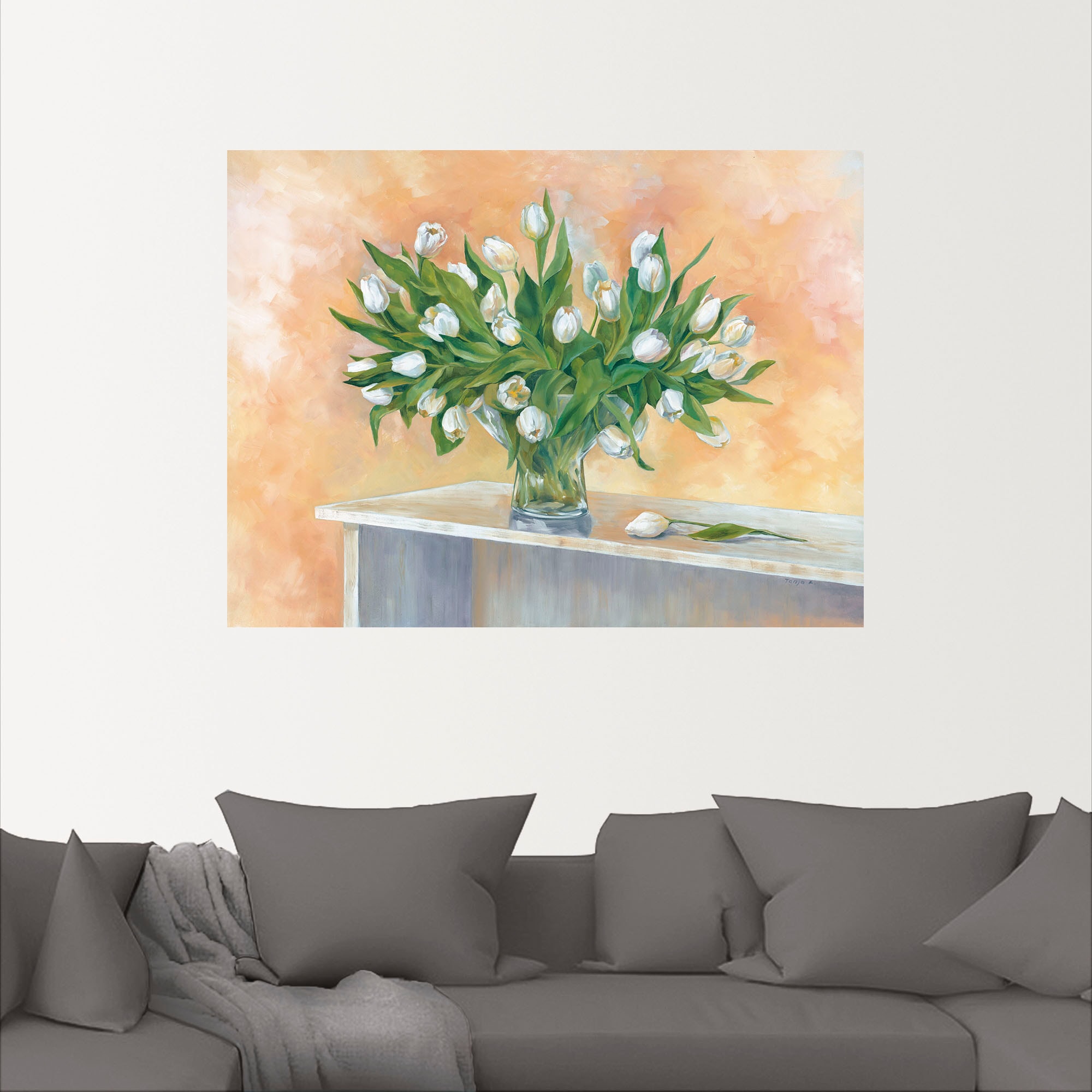 Artland Wandbild "Weiße Tulpen", Blumen, (1 St.), als Leinwandbild, Wandauf günstig online kaufen