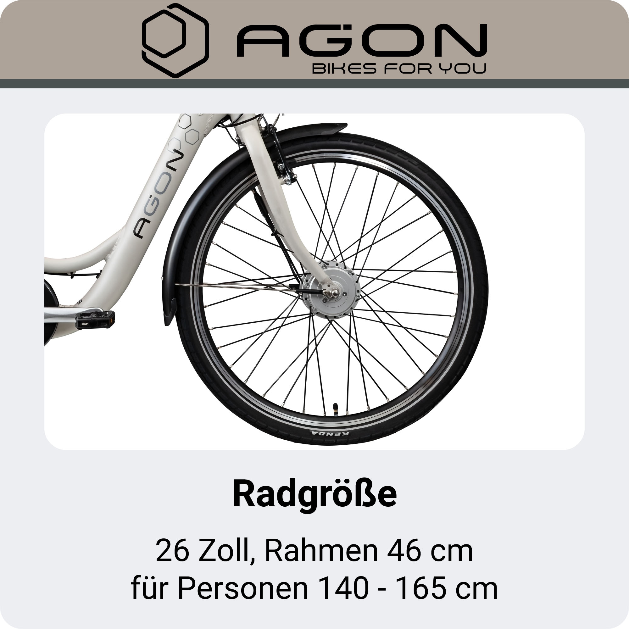 AGON »Axis« 3 Gang Nabenschaltung Frontmotor 250 W E-Bike 26" Citybike 140-165cm Pedelec Nabenmotor Fahrrad 3 Gang Licht