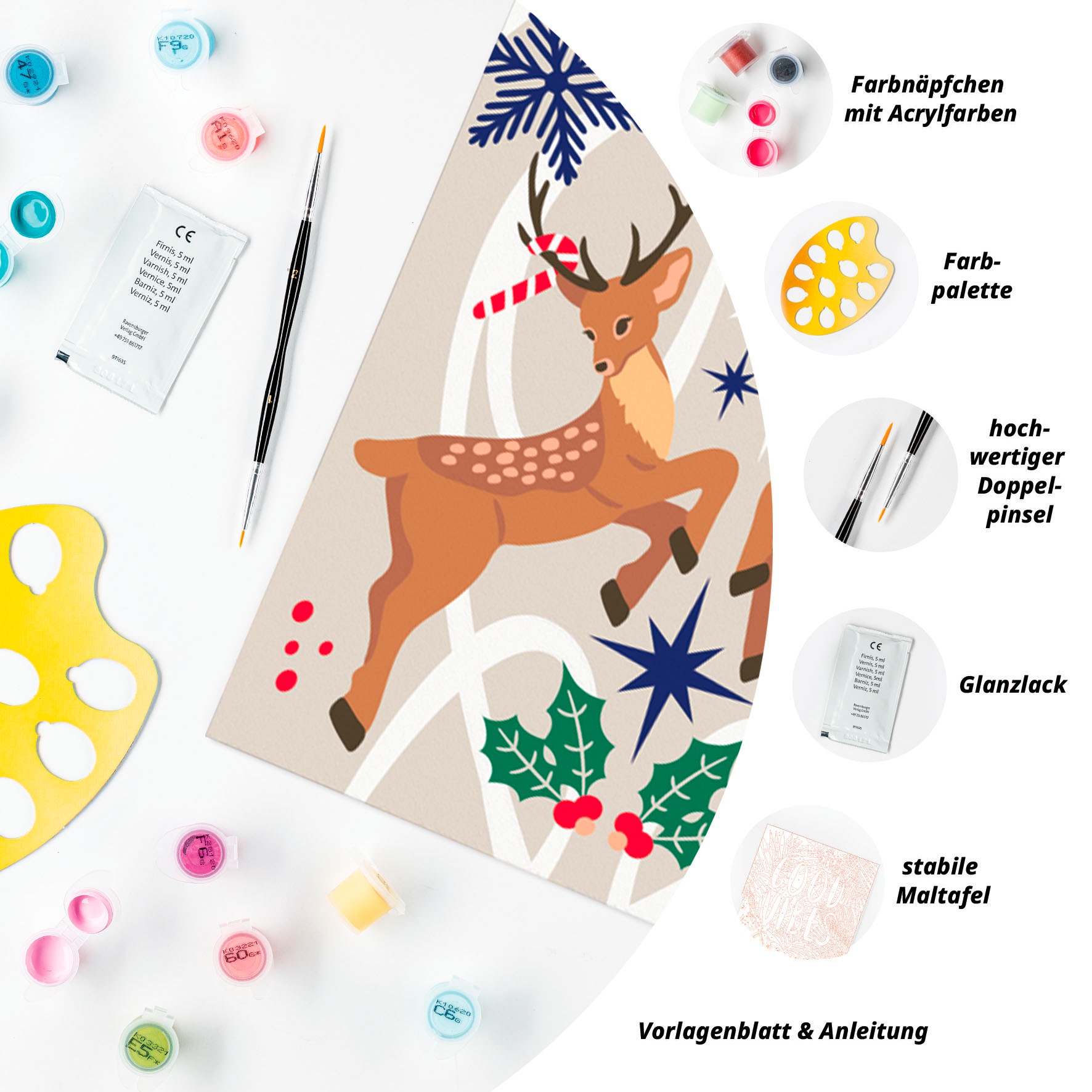 Ravensburger Malen nach Zahlen »CreArt Adults Trend, Weihnachtlicher Hirsch«, Made in Europe