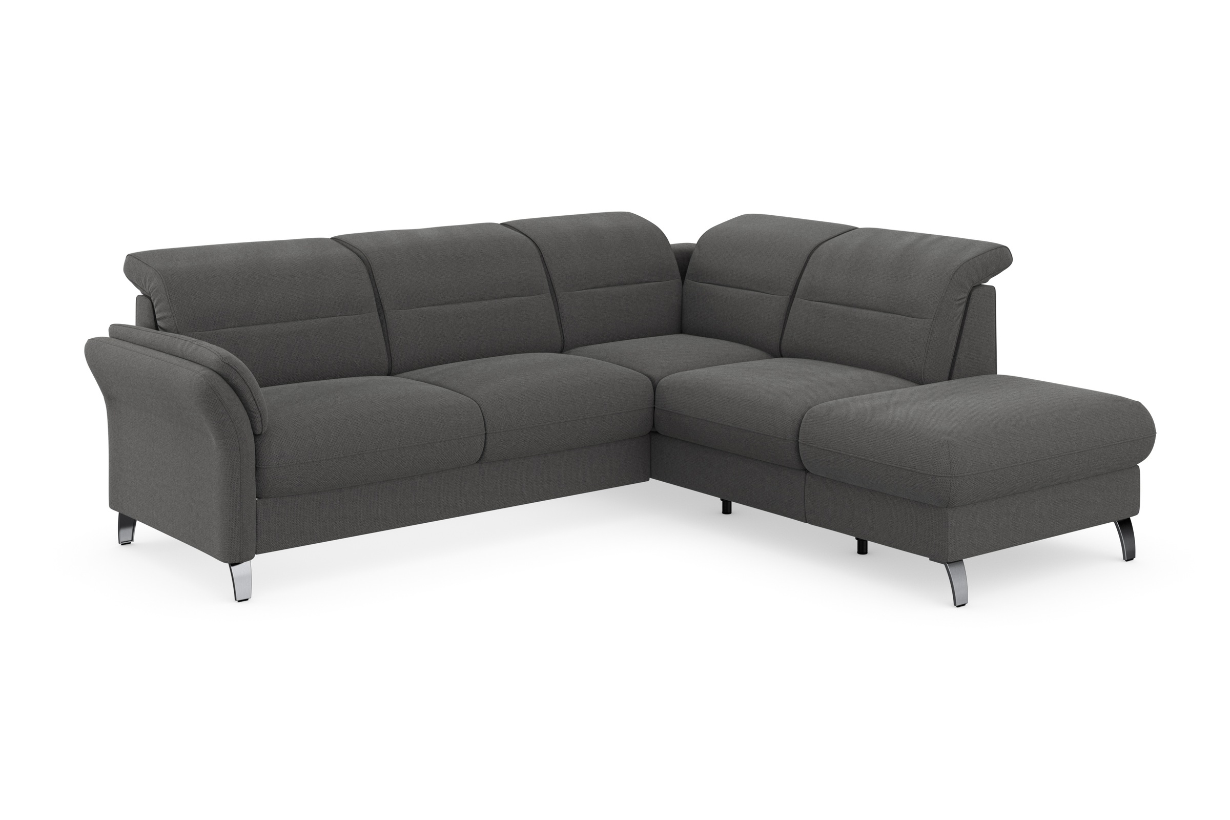 sit&more Ecksofa »Grenoble L-Form mit Federkern«, wahlweise mit Bettfunktion, Bettkasten, Arm- und Kopfteilverstellung