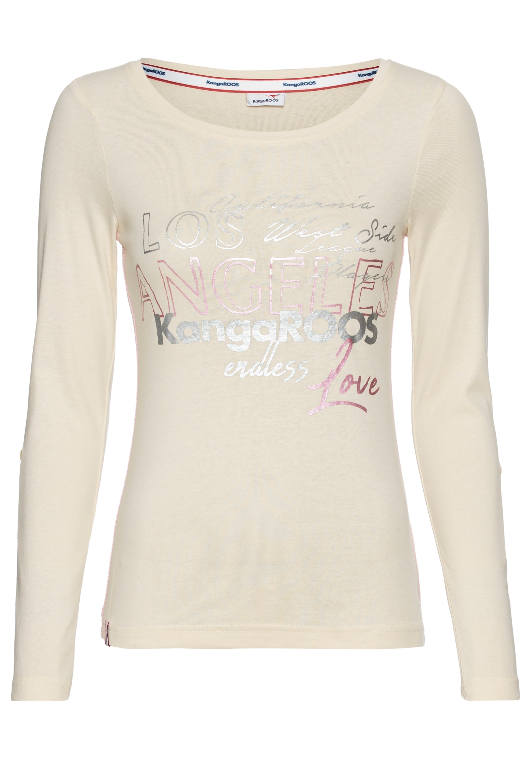 KangaROOS Langarmshirt, sehr figurbetonte Passform, aus dehnbarer Rippware