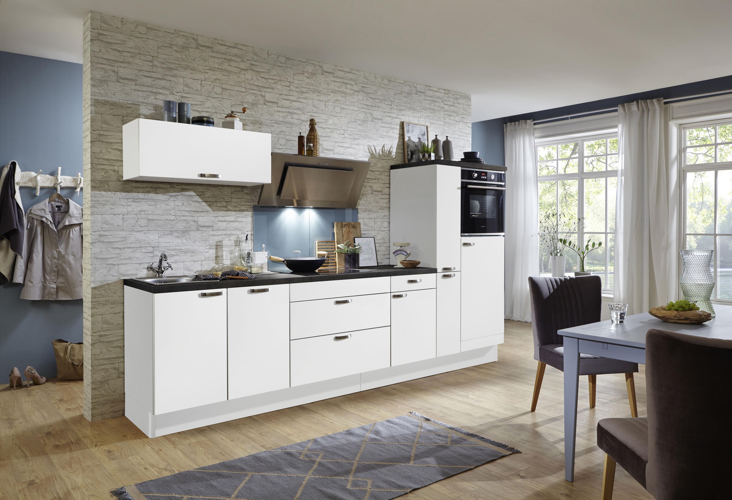 OPTIFIT Küchenzeile »Cara«, Vollauszüge und Soft-Close-Funktion, Breite 320 cm