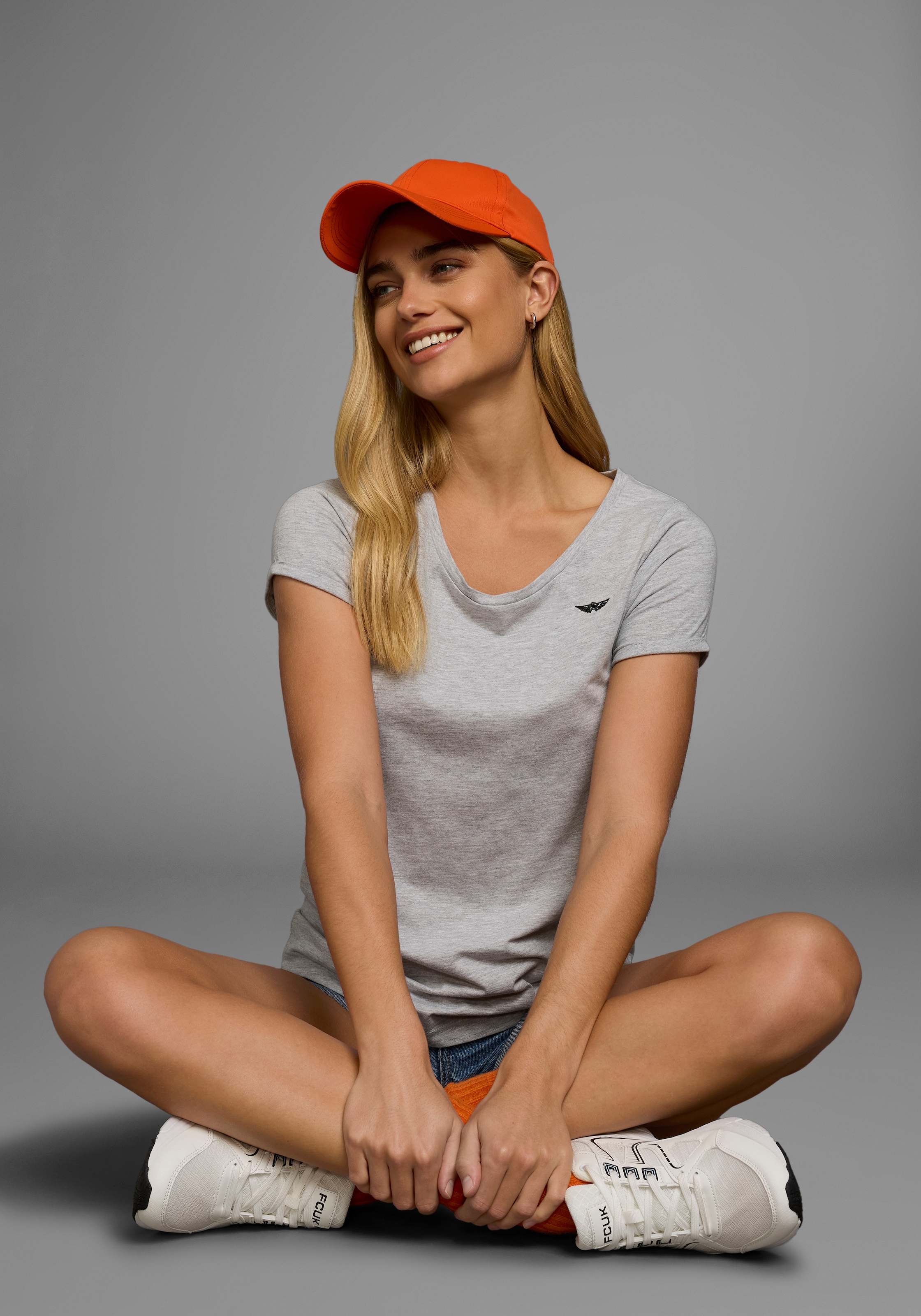 Arizona T-Shirt Kurzarm,  figurbetont,  Basic-Stil,  aus Baumwollmischung