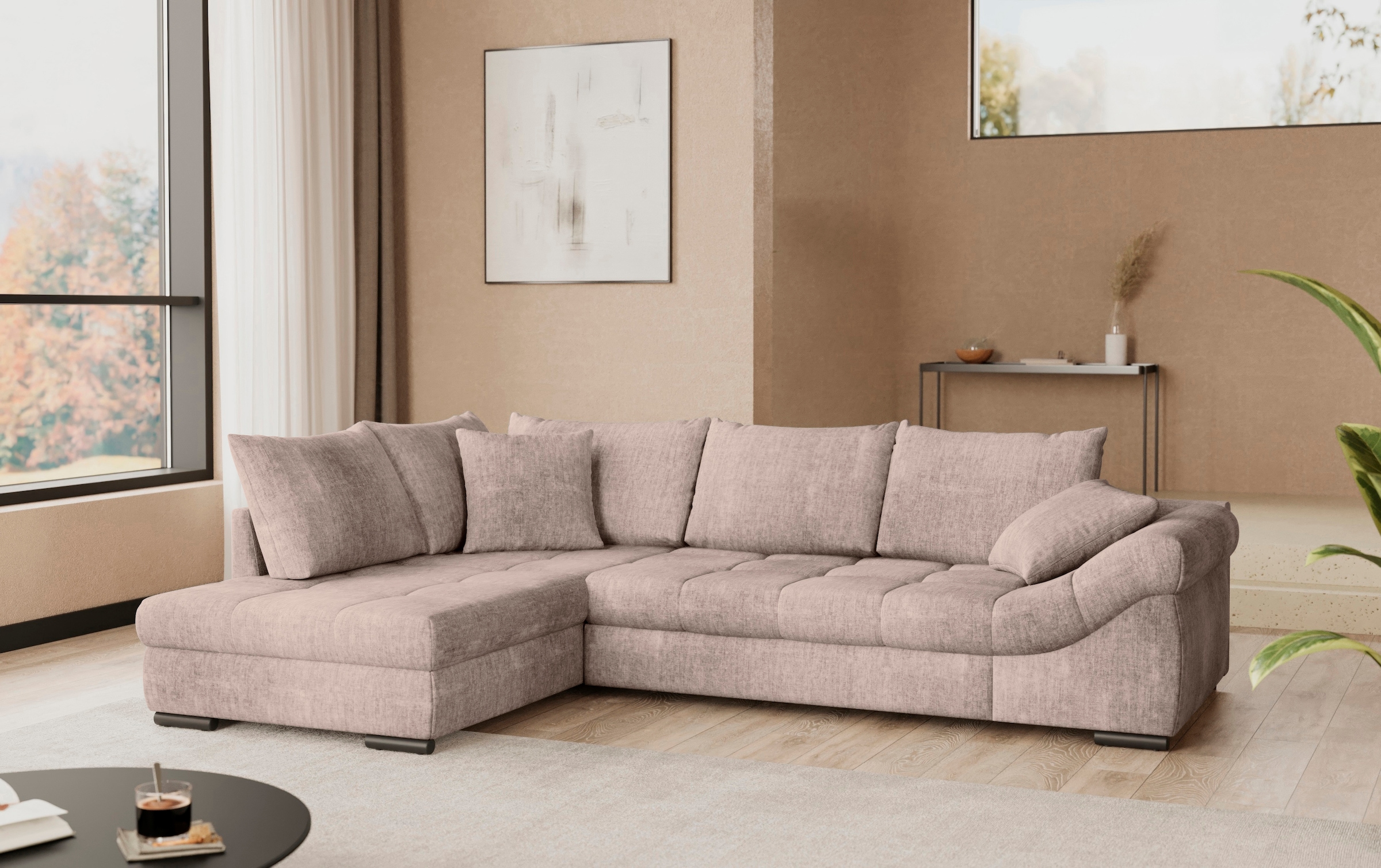 Mr. Couch Ecksofa »Allegro DuraFlex, L-Form«, Hochschläfer-Bettauszug, Kaltschaumpolsterung, bis 140 kg belastbar