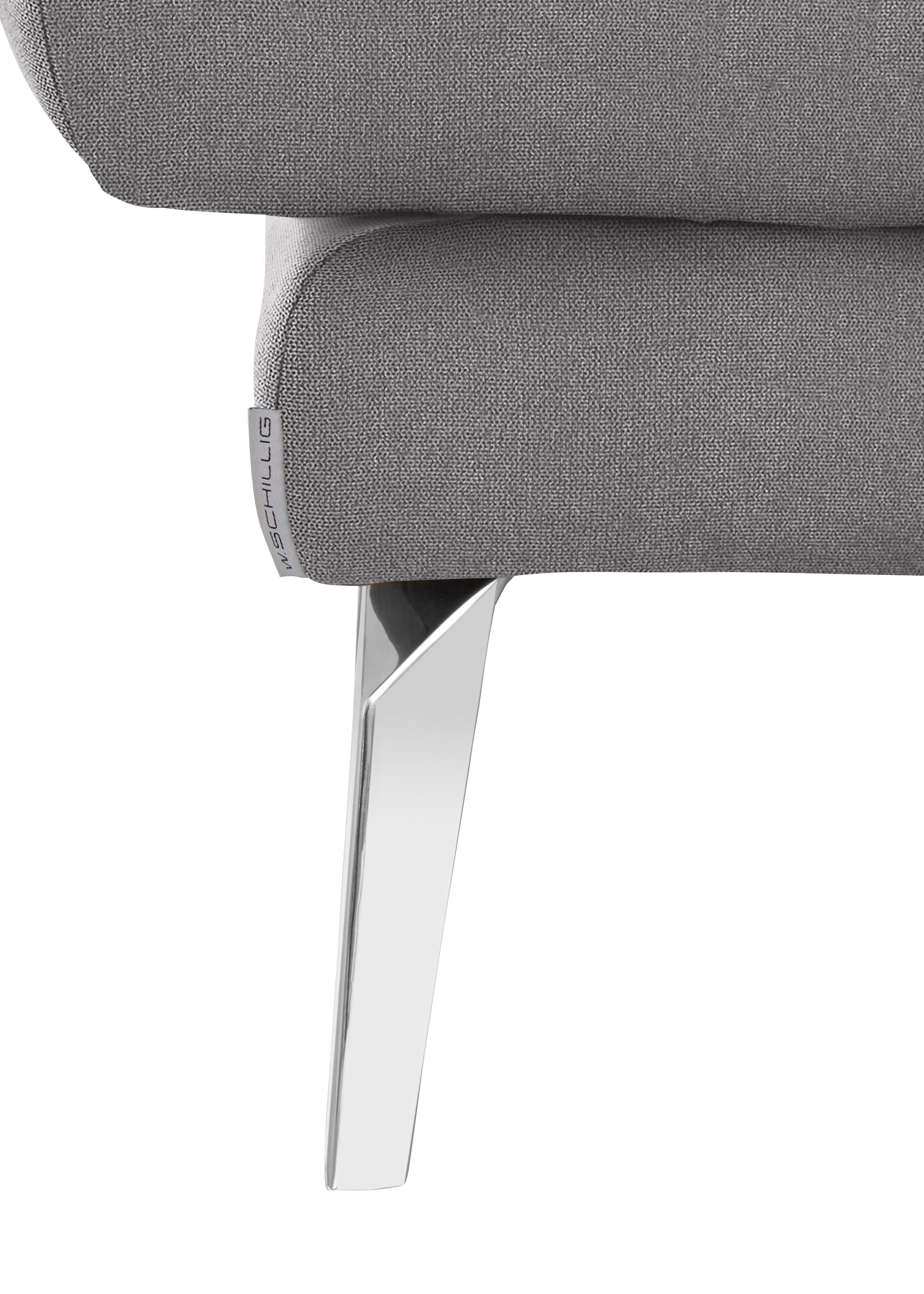 W.SCHILLIG Hocker »softy«, mit dekorativer Heftung im Sitz, Füße Chrom glänzend