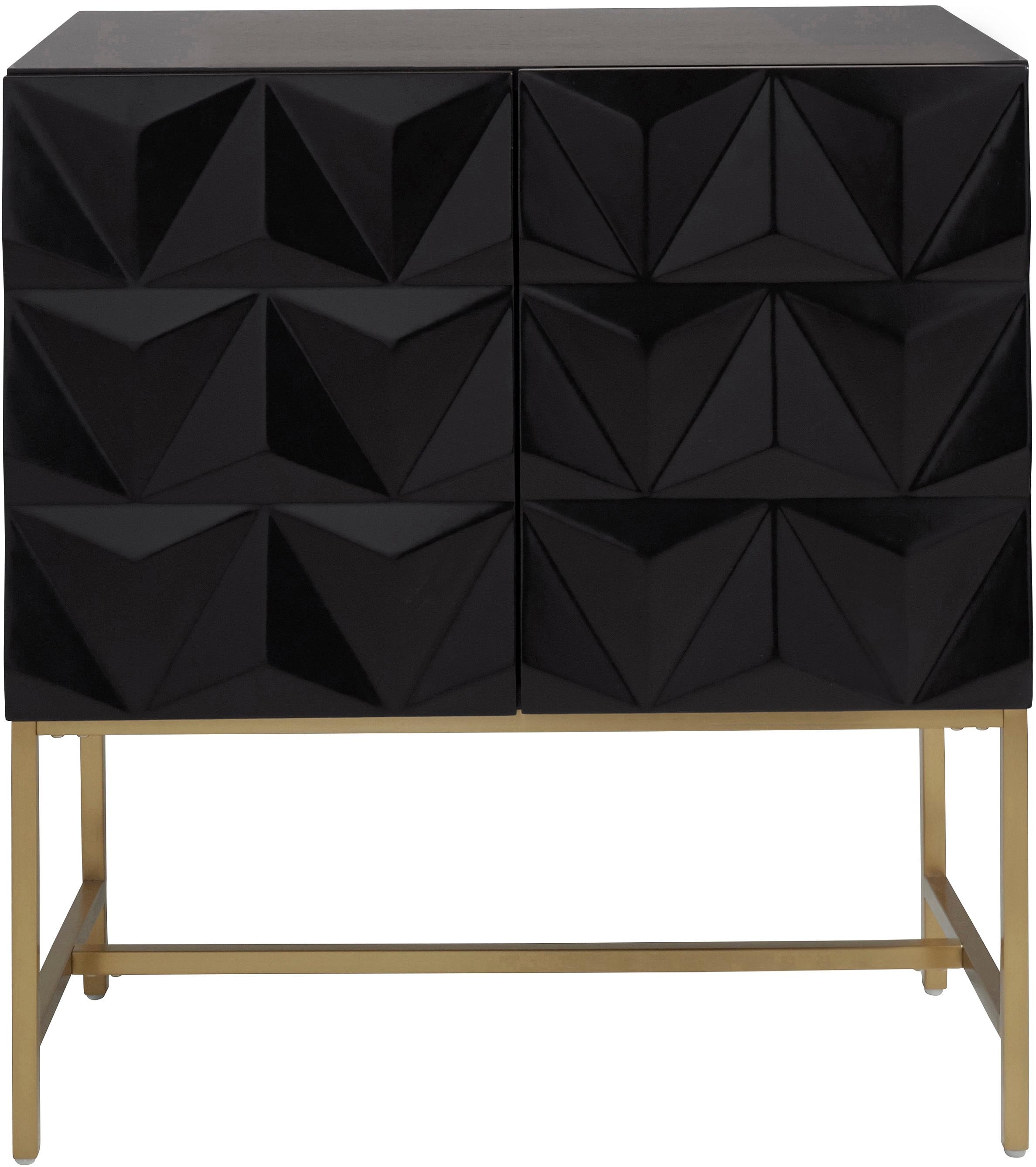 Leonique Sideboard »Rovuma«, in 3D-Optik und goldfarbenem Metallgestell