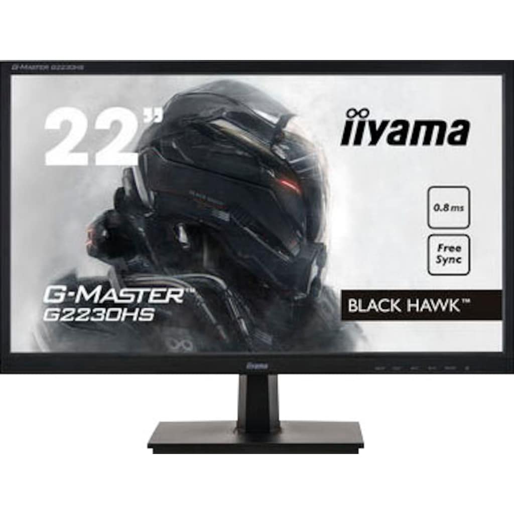 Iiyama Gaming-Monitor »G-Master G2230HS Black Hawk«, 55 cm/22 Zoll, 1920 x 1080 px, Full HD, 0,8 ms Reaktionszeit, 75 Hz