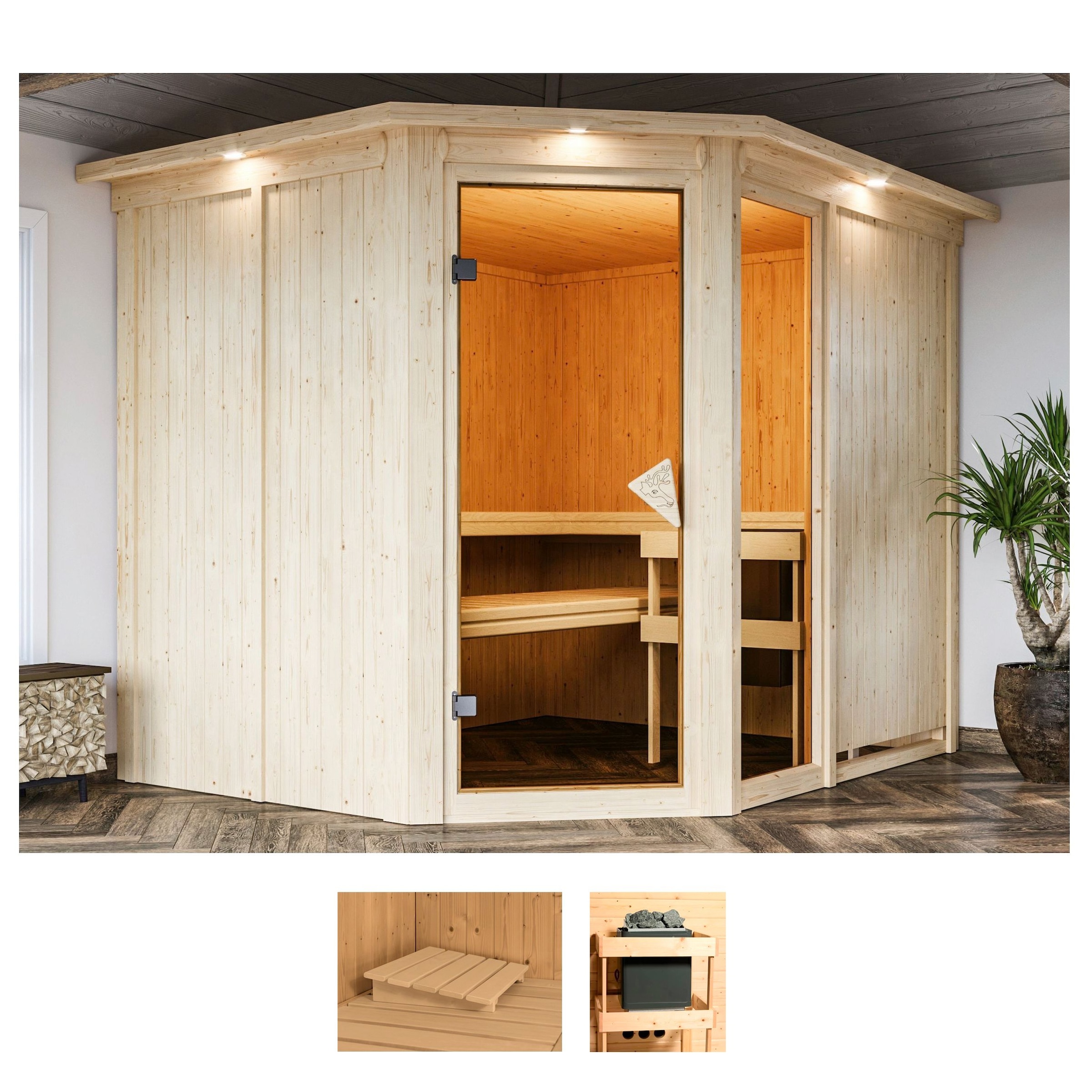 Karibu Sauna »Frigga 3« Set, ohne Ofen günstig online kaufen