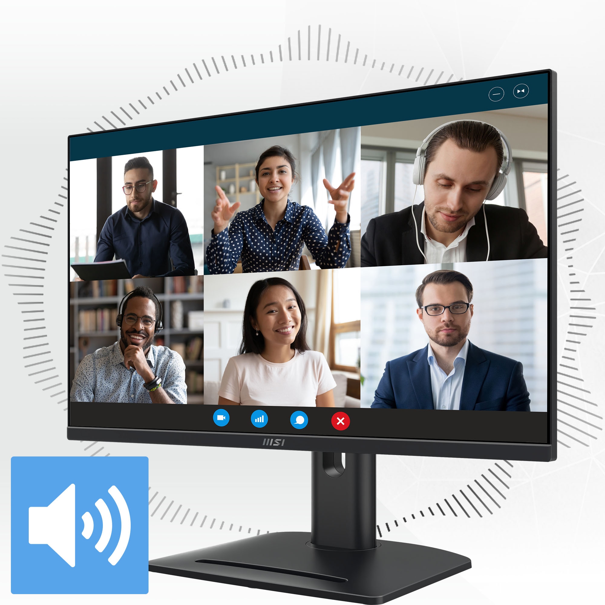 MSI LED-Monitor »PRO MP275QPG«, 69 cm/27 Zoll, 2560 x 1440 px, WQHD, 1 ms Reaktionszeit, 100 Hz, dreh-, neig-,schwenk-, höhenverstellbar, Speaker
