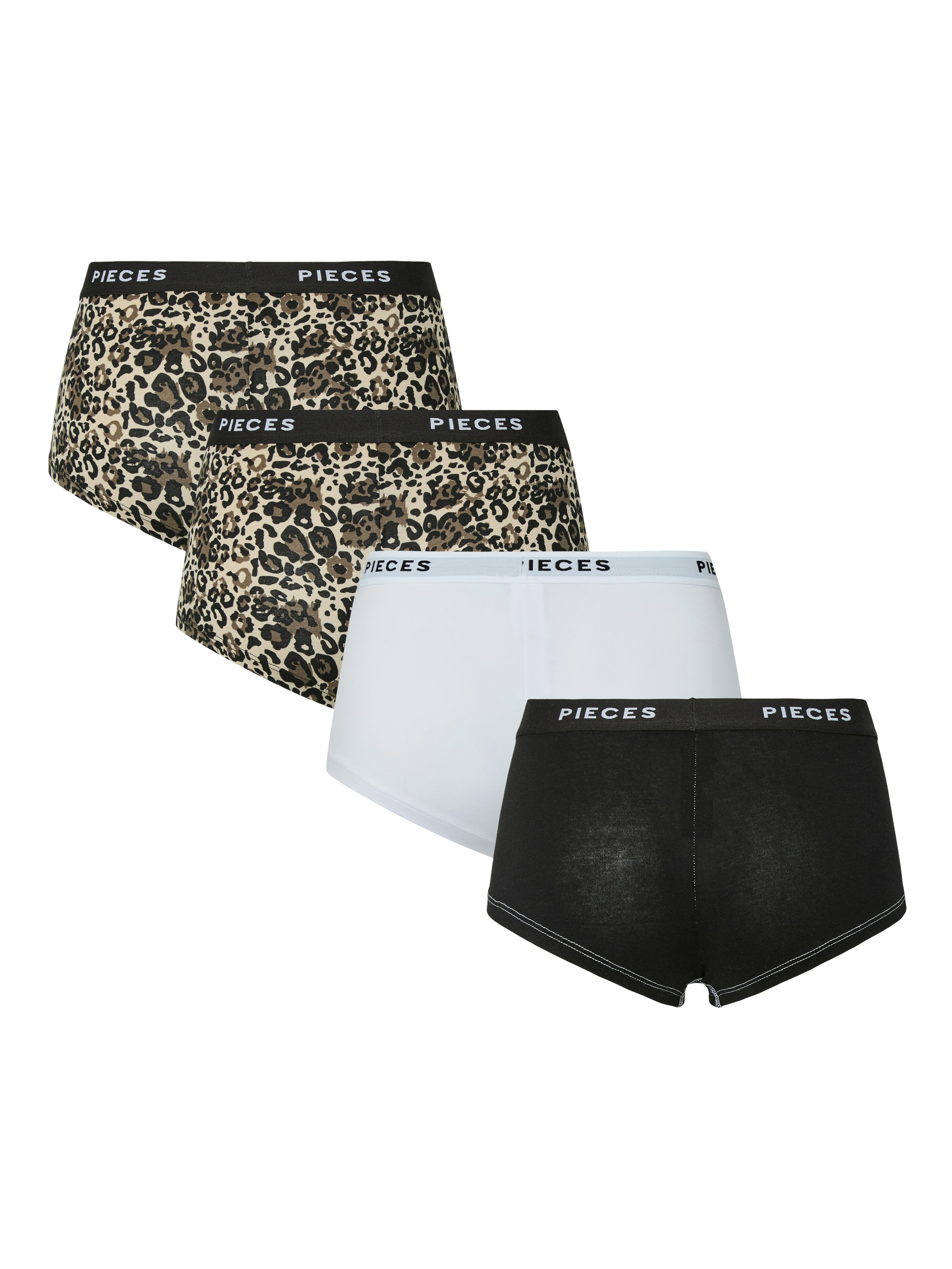 pieces Hipster »PCLOGO LADY 4 PACK AOP/SOLID NOOS BC« Packung, 4 Stk. Baumwollmischung