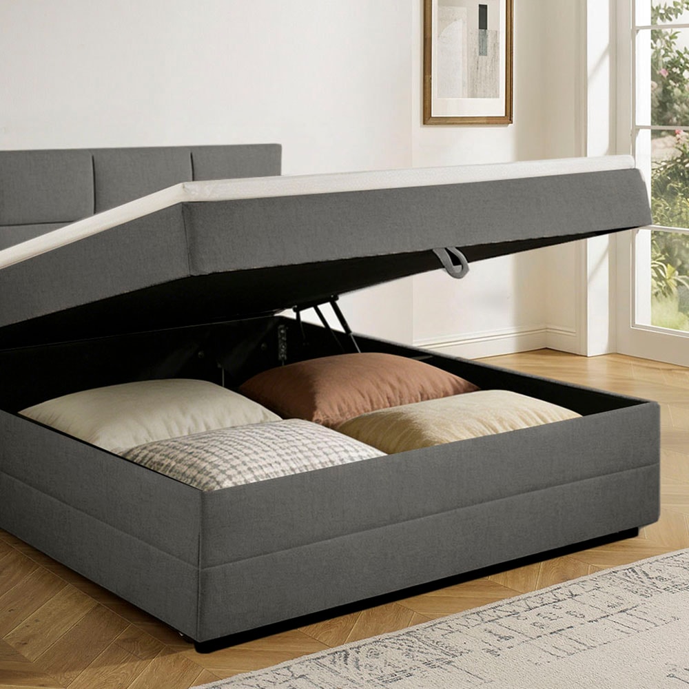 OTTO home Boxbett »Fillmore inkl. Bettkasten, Liegefläche 140 und 180x200 cm« inkl. Topper, erhältlich in verschiedenen Farben