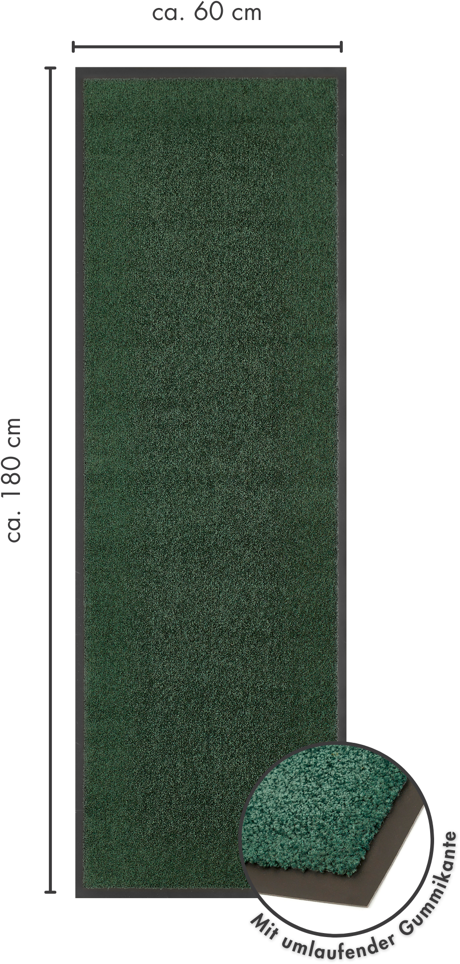 my home Fußmatte »Emil, Made in Netherlands«, rechteckig, 6 mm Höhe, Schmutzfangmatte, Uni Farben, rutschhemmend, pflegeleicht