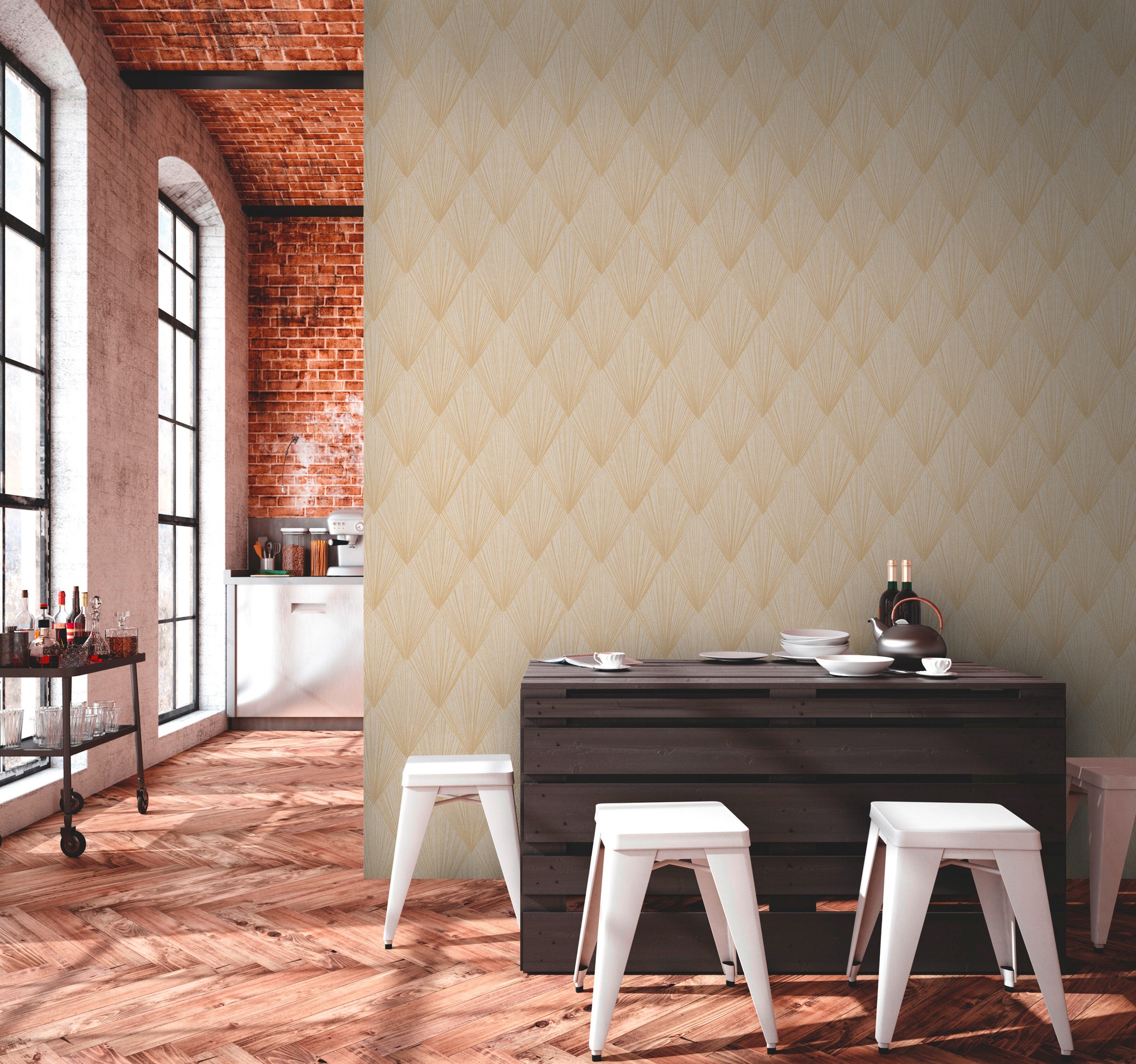 living walls Vliestapete »Metropolitan Stories, Ava New York«, gemustert-Motiv-abstrakt, Tapete Geometrisch Tapeten Wohnzimmer Schlafzimmer Küche Design Optik