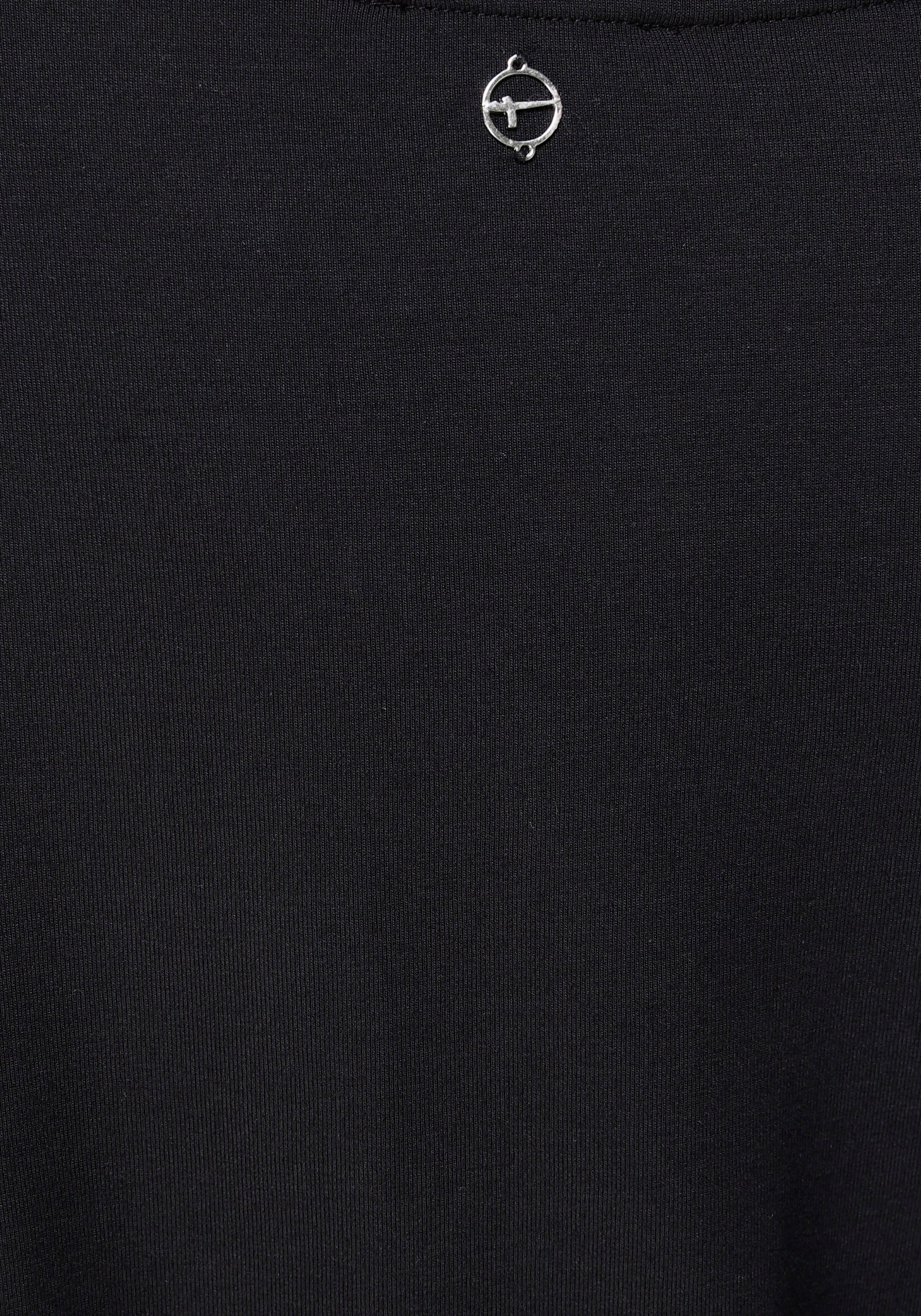 Tamaris T-Shirt lässige Passform, mit V-Ausschnitt, unifarben, hüftbedeckende Länge
