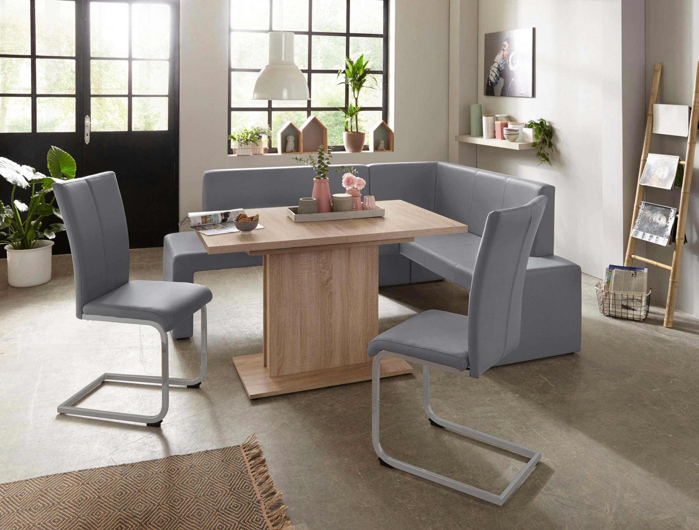 Home affaire Freischwinger »Alex«, (Set), 2 St., Kunstleder, Stuhl belastbar bis 120 Kg, Gestell im Chrom-Look