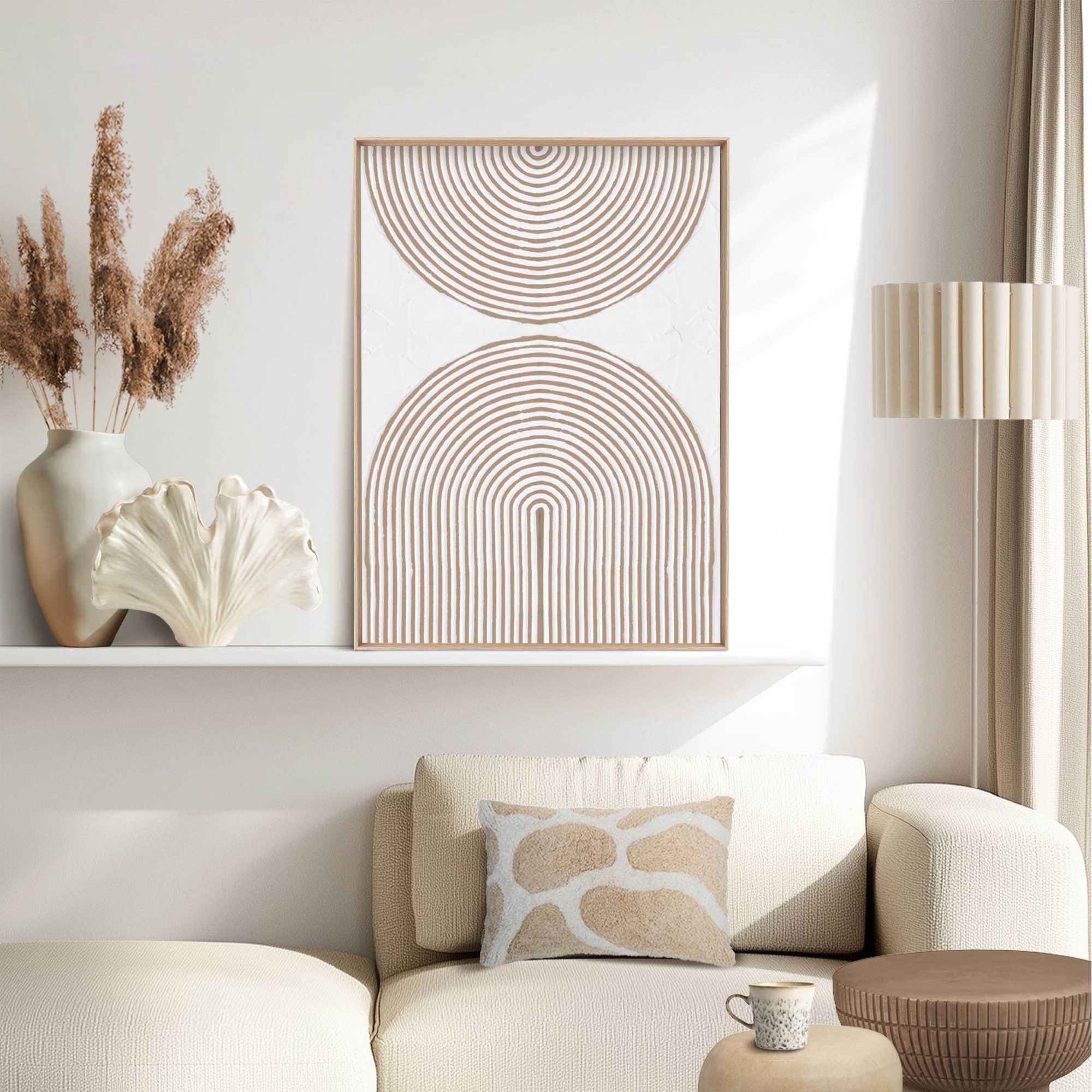 Reinders! Wandbild »Reliefbögen« Wohnzimmer - Beige - MDF - Abstrakt - 50x7 günstig online kaufen