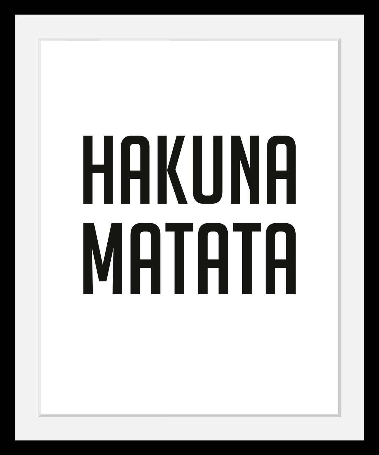 queence Bild »Hakuna Matata«, Schwarz-Weiß-Schriftzug-Motivationsbilder-Hum günstig online kaufen