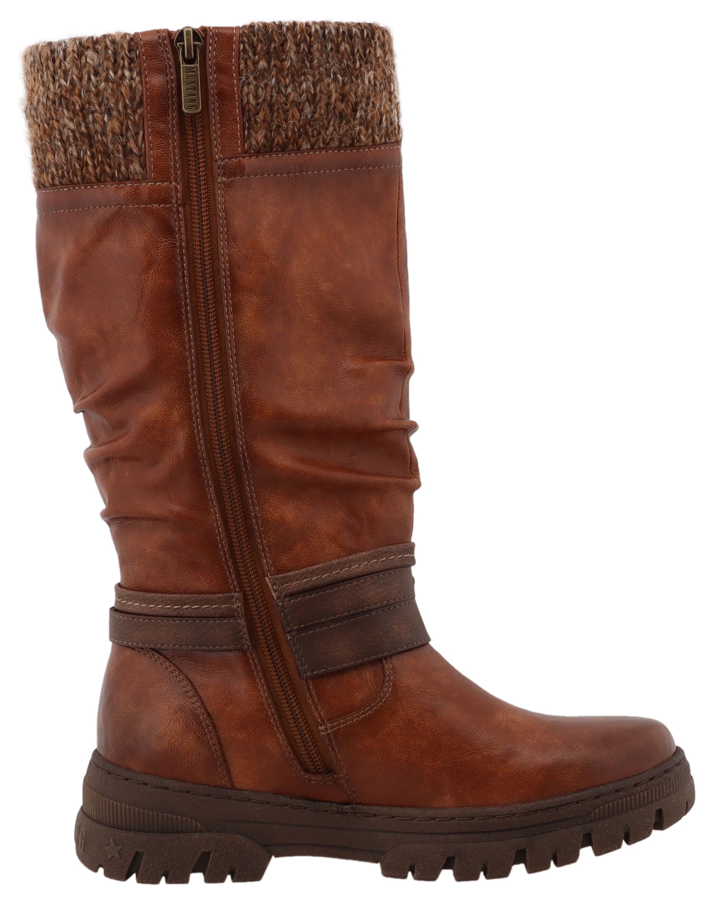 Mustang Shoes Winterstiefel »Tabitha«  Stiefel mit Zierriemchen und Blockabsatz
