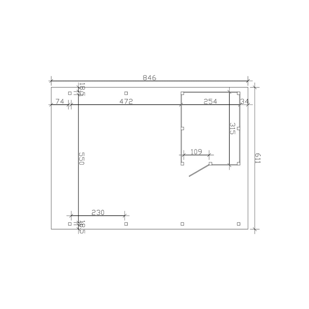 Skanholz Doppelcarport »Spessart«, Leimholz-Nordisches Fichtenholz, 550 cm, natur