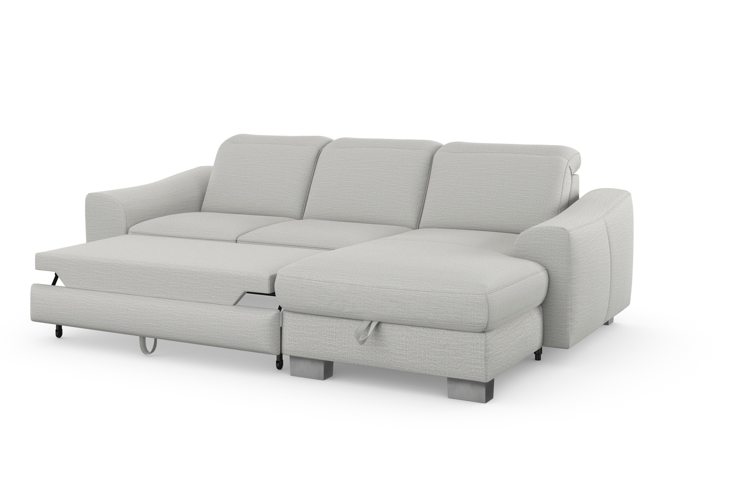 sit&more Ecksofa »Dundee L-Form«, mit Federkern und Edelstahlfüßen, wahlweise mit Kopfteilverstellung