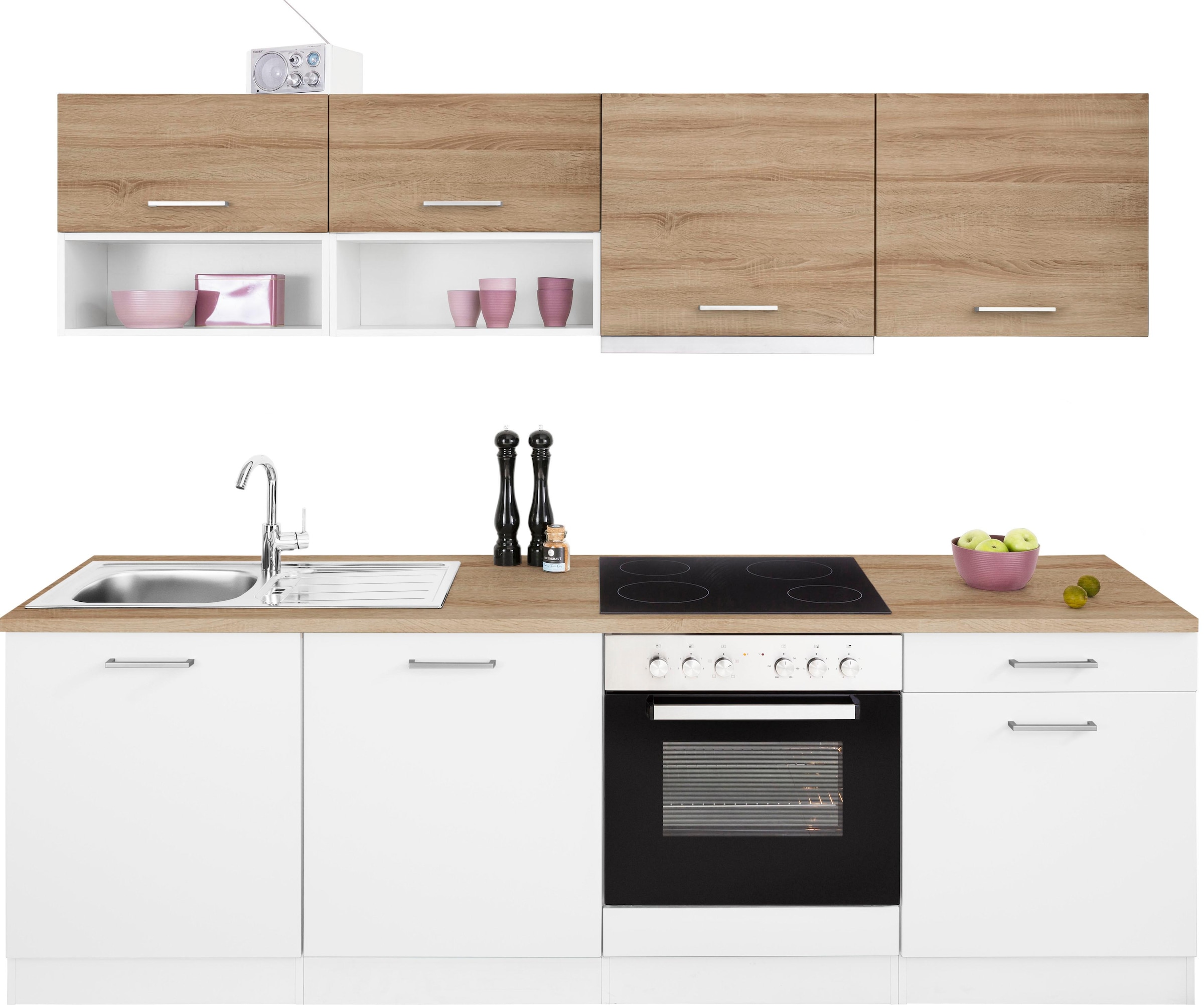 KOCHSTATION Küchenzeile »KS-Visby«, mit E-Geräten, Breite 240 cm