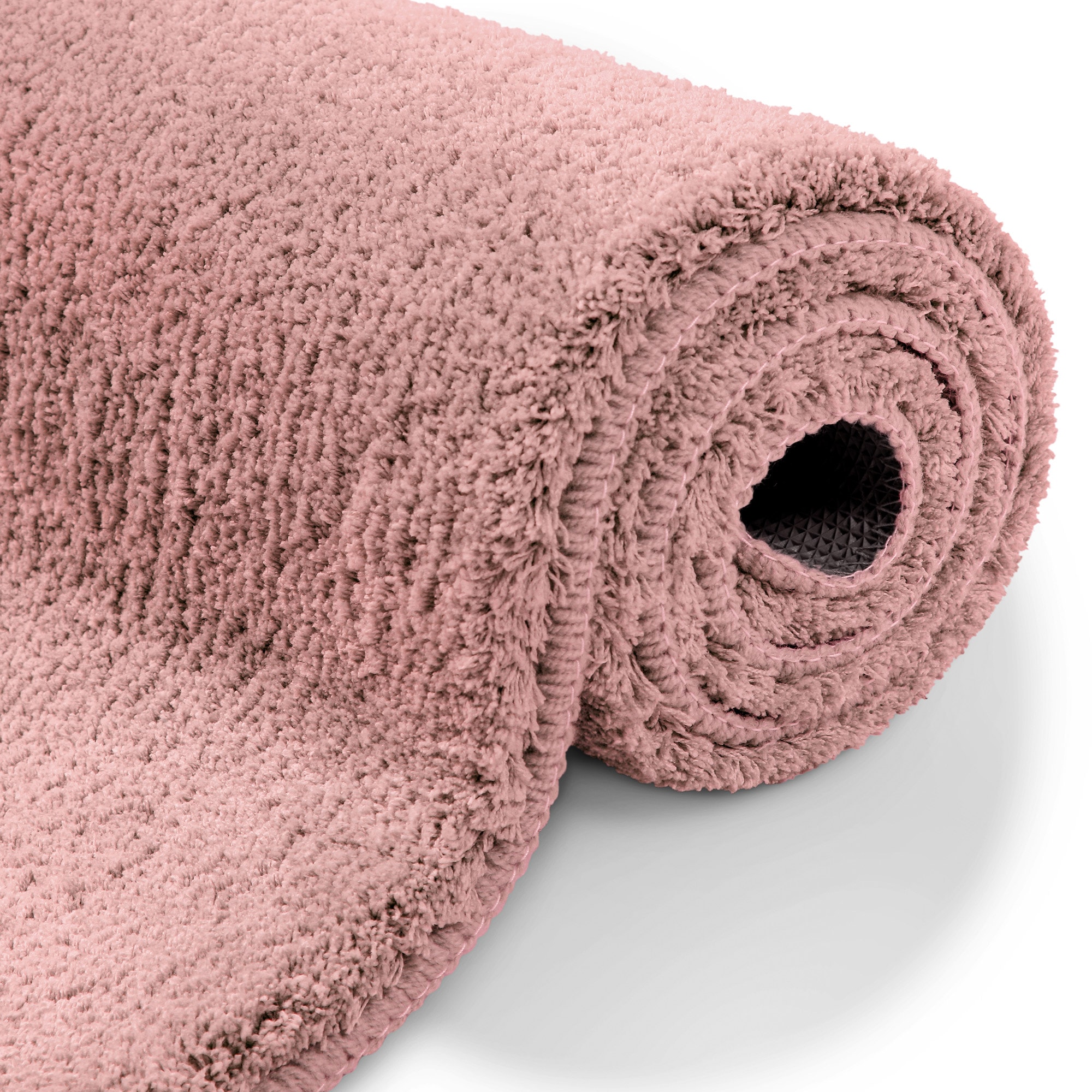 my home Badematte »Neele«, rutschhemmend beschichtet, schnell trocknend, Badteppich, getuftet, modern, Uni, antirutsch, flauschig, hochflor