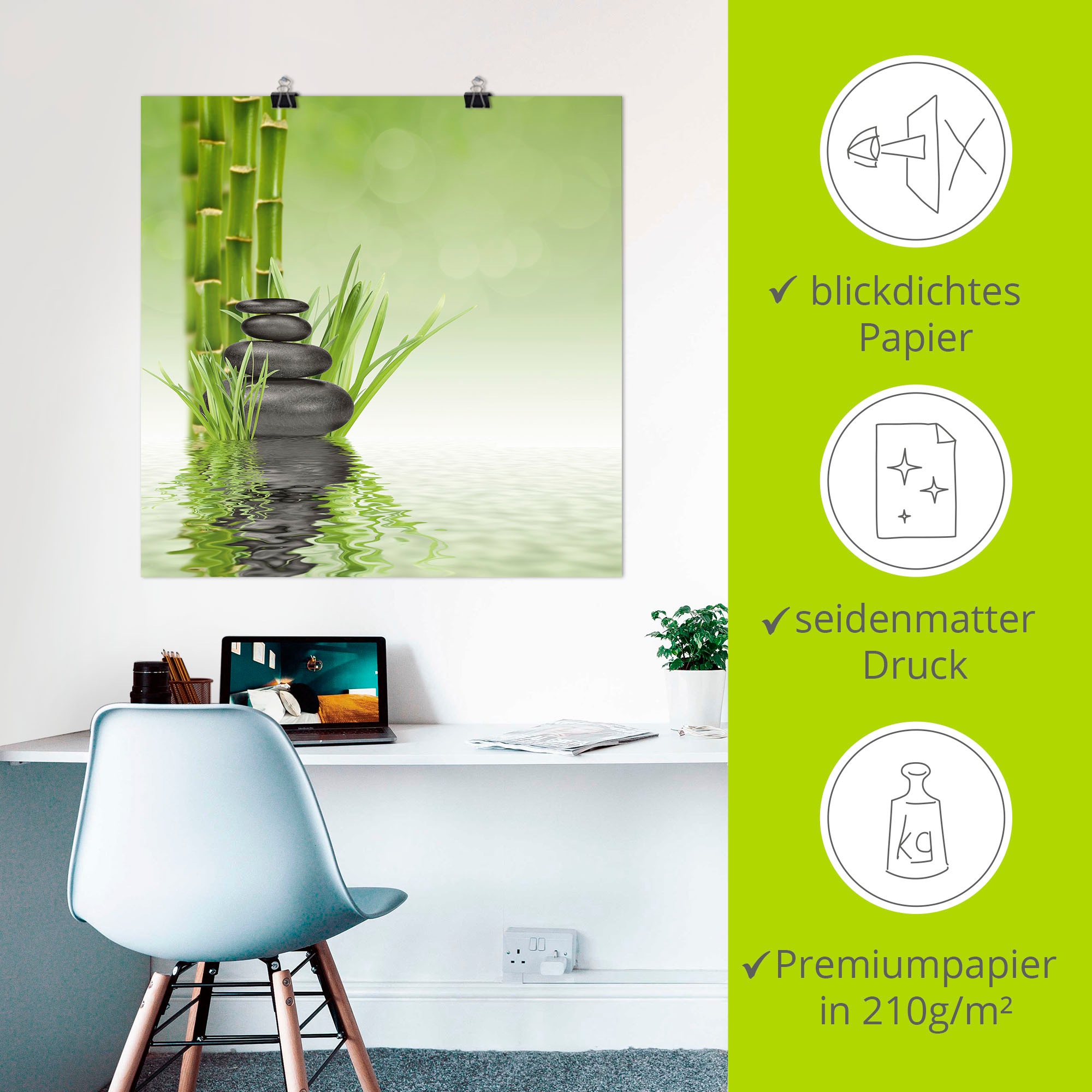 Artland Wandbild »Spa Steine«, Spa, (1 St.), als Alubild, Outdoorbild, Leinwandbild, Poster, Wandaufkleber