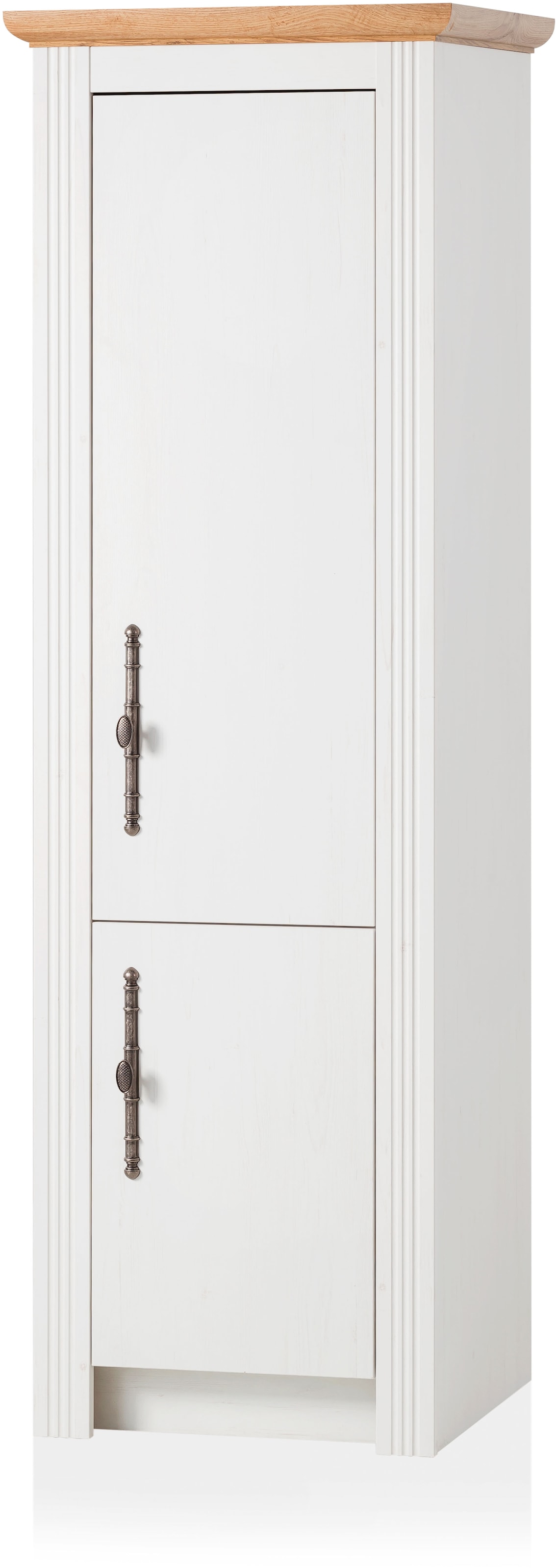 KOCHSTATION Küchenzeile »KS-Westminster, Pantryküche im Landhaus Stil, hochwertige Metallgriffe«, (Set), Breite 257 cm, Kommode, Wandpaneel, Stauraumschrank, Herdumbau
