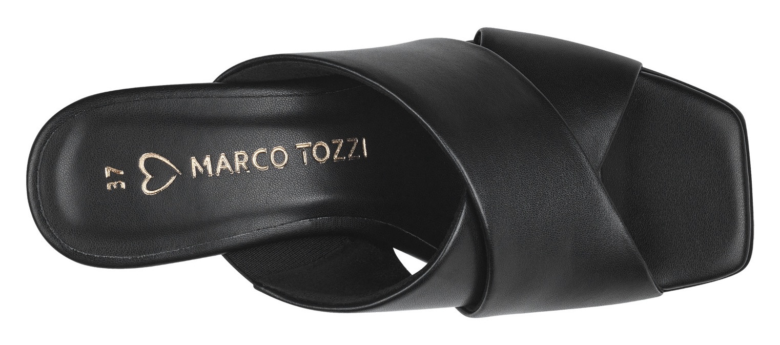 MARCO TOZZI Pantolette  , Blockabsatz, Sommerschuh, Schlappen mit gekreuzter Bandage