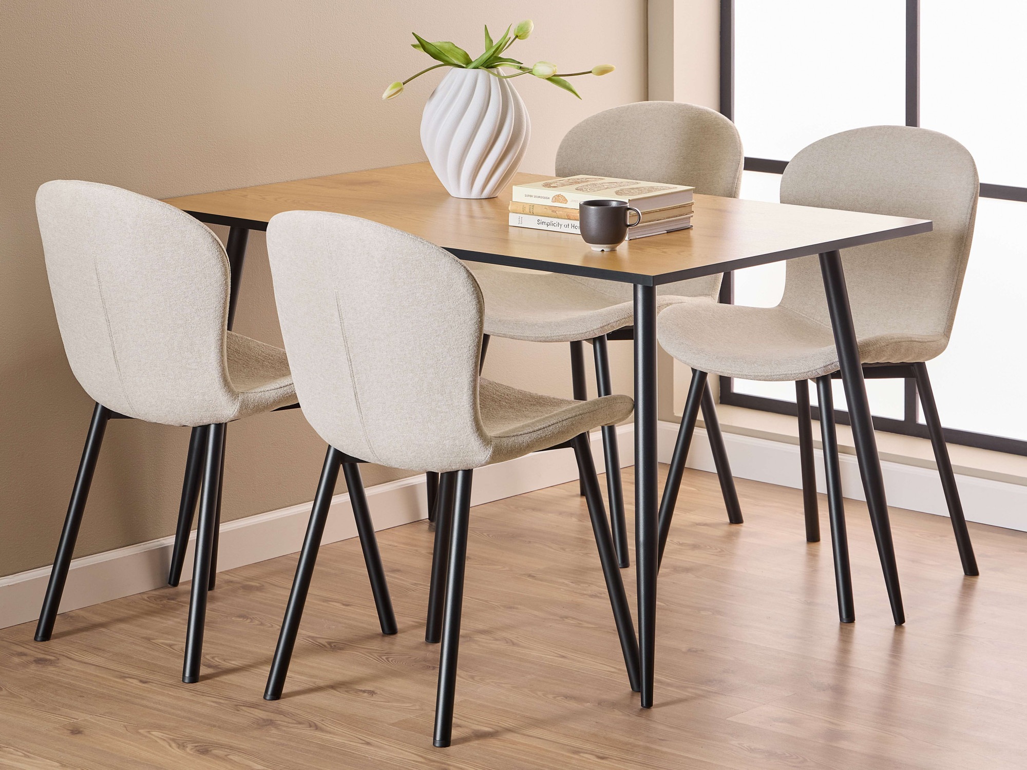 ACTONA GROUP Esszimmer-Set »Esspruppe, Speisetisch mit Wohnzimmerstühlen« K günstig online kaufen