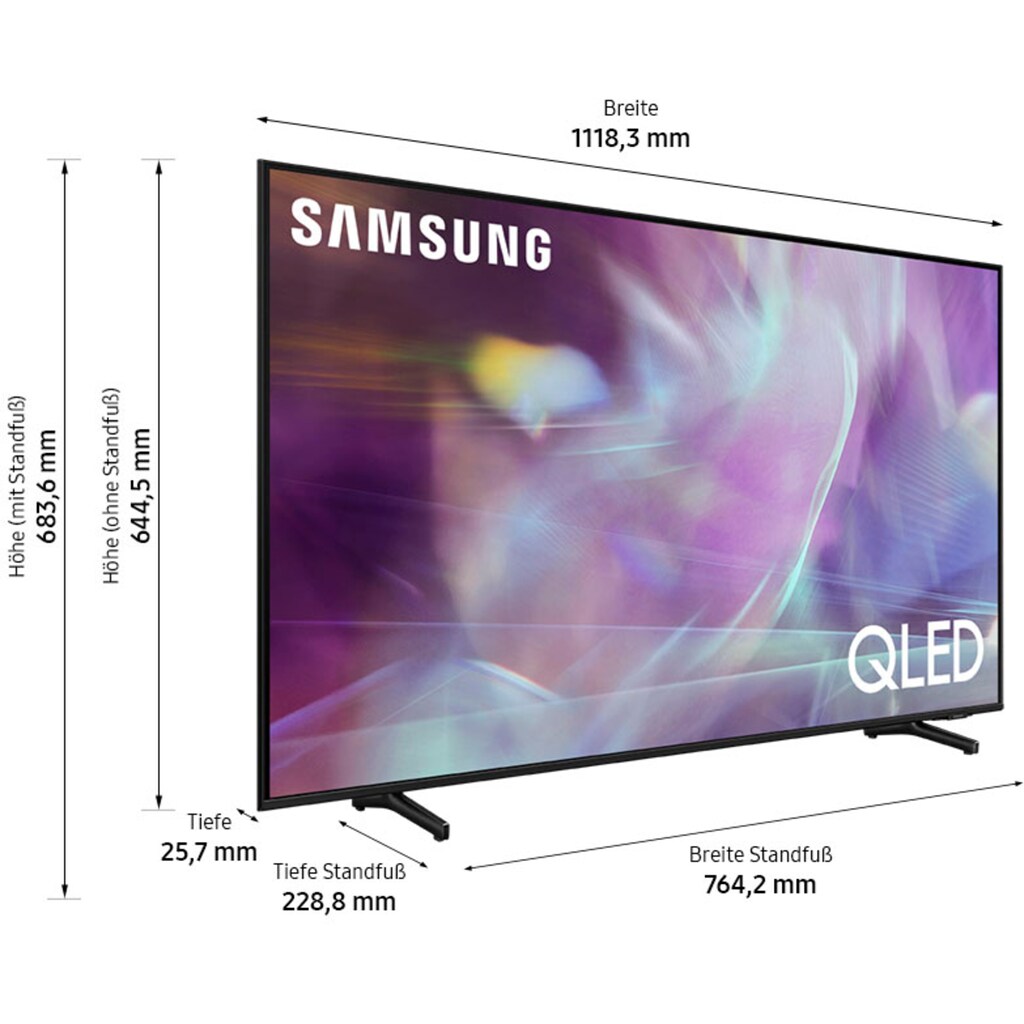 Samsung QLED-Fernseher »GQ50Q60AAU«, 125 cm/50 Zoll, 4K Ultra HD, Smart-TV, HDR,Quantum Prozessor 4K Lite,100% Farbvolumen,Contrast Enhancer