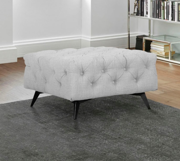 Leonique Polsterhocker »Glynis«, aufwändige Knopfheftung, moderne Chesterfield Optik, Fußfarbe wählbar
