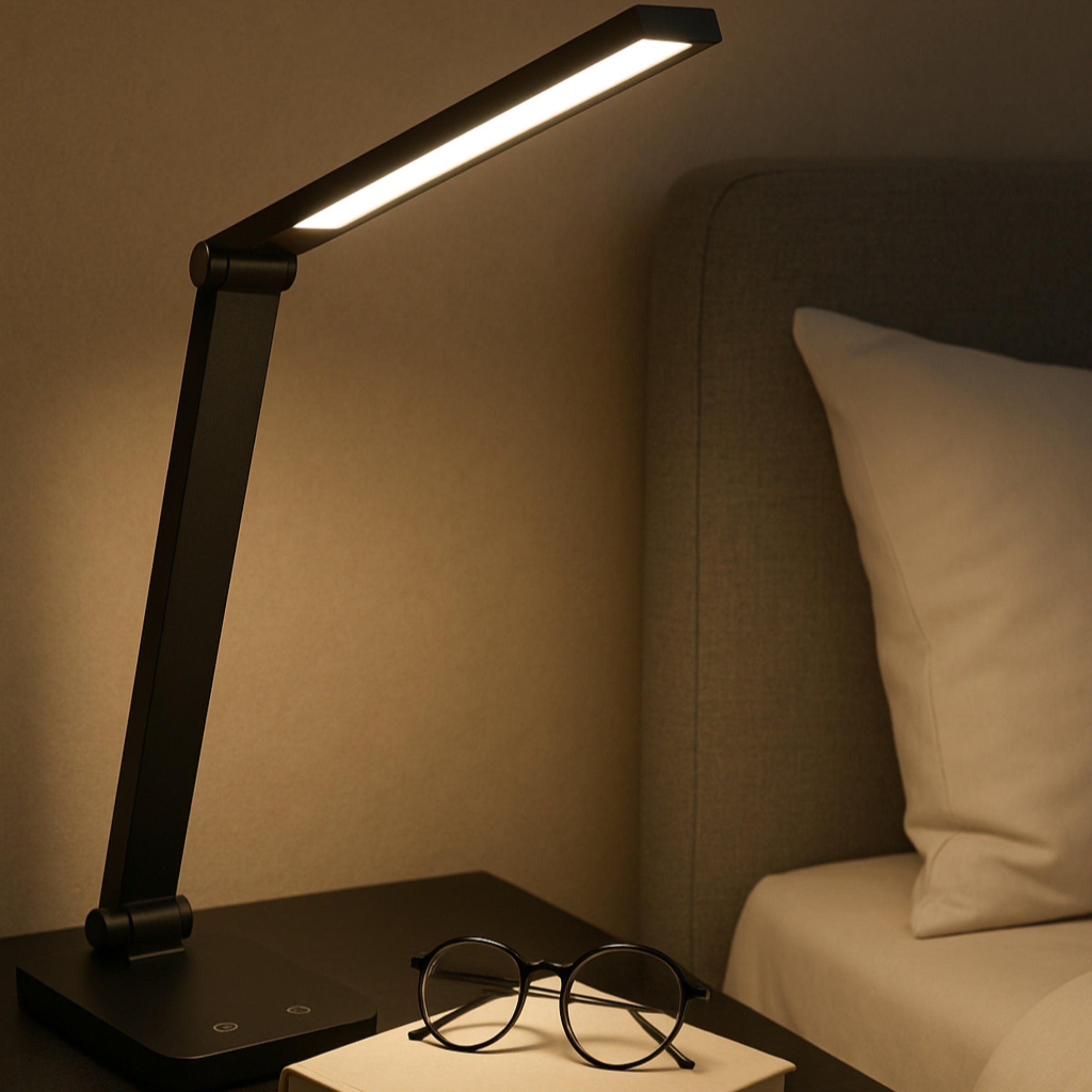 Brilliant LED Tischleuchte »Lomina« LED-Modul 1 Stk. warmweiß - kaltweiß 550 Lumen, 3000-6500K, dimmbar, USB, 38x11 cm