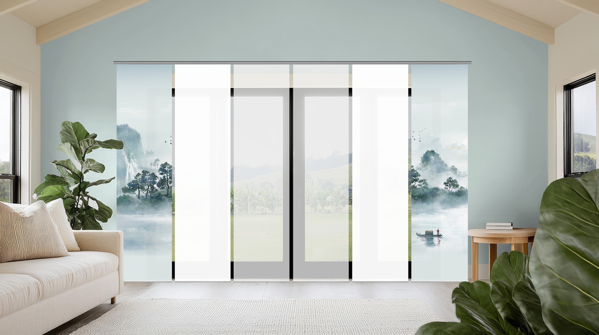 HOME WOHNIDEEN Schiebegardine »VITNAM« Paneelwagen 6 Stk. tlg. Schiebewand günstig online kaufen