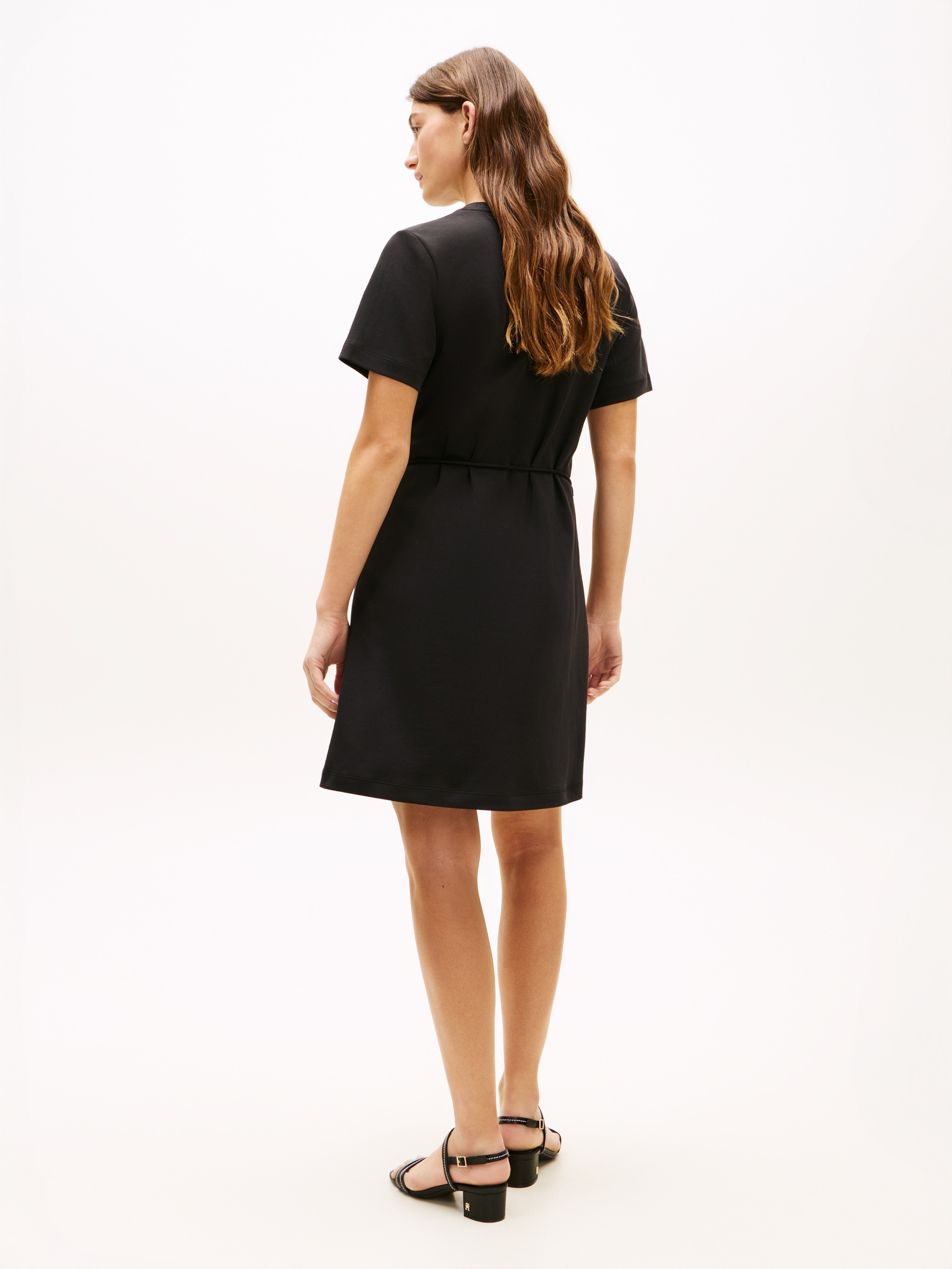 Tommy Hilfiger Shirtkleid »INTERLOCK T-SHIRT SHORT SLEEVE DRESS« mit Bindegürtel, knielang