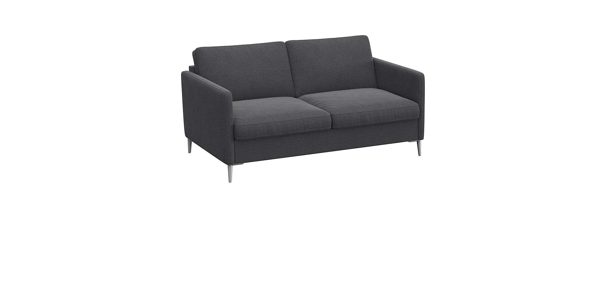 FLEXLUX 2-Sitzer »Fiore, super Sitzkomfort durch Kaltschaum im Sitz« schmale Armlehnen, Füße Alu