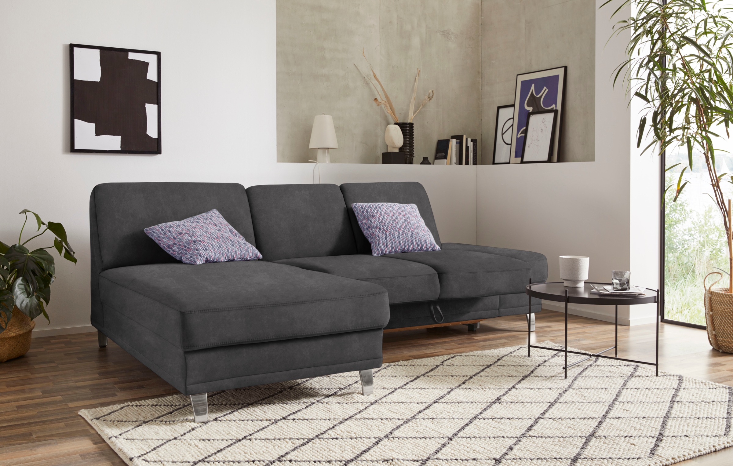 sit&more Ecksofa »Clio L-Form«, wahlweise mit Bettfunktion oder Vorziehsitz und Bettkasten, Federkern