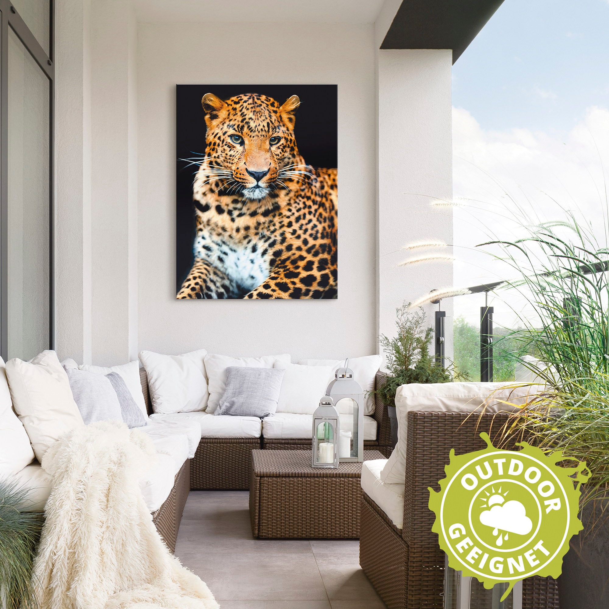 Artland Wandbild »Wütender wilder Leopard«, Wildtiere, (1 St.), als Alubild, Outdoorbild, Leinwandbild, Poster, Wandaufkleber