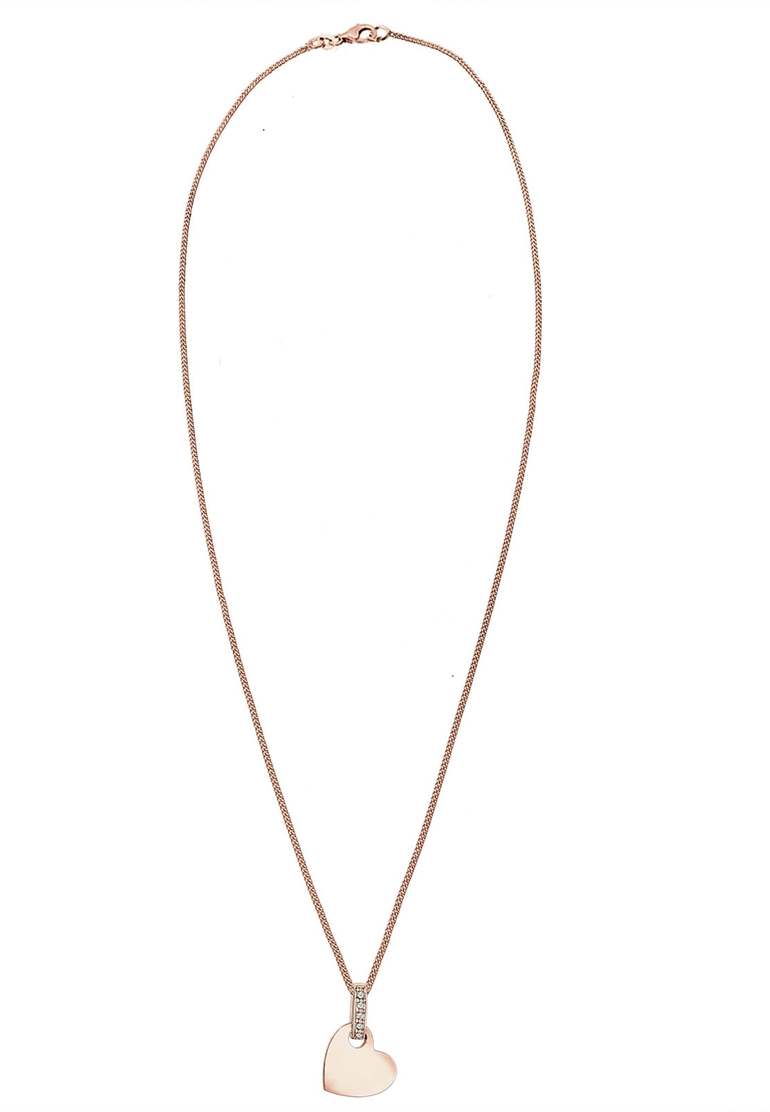 Elli DIAMONDS Collierkettchen »Herz Liebe Diamant (0.025 ct.) 925 Silber«