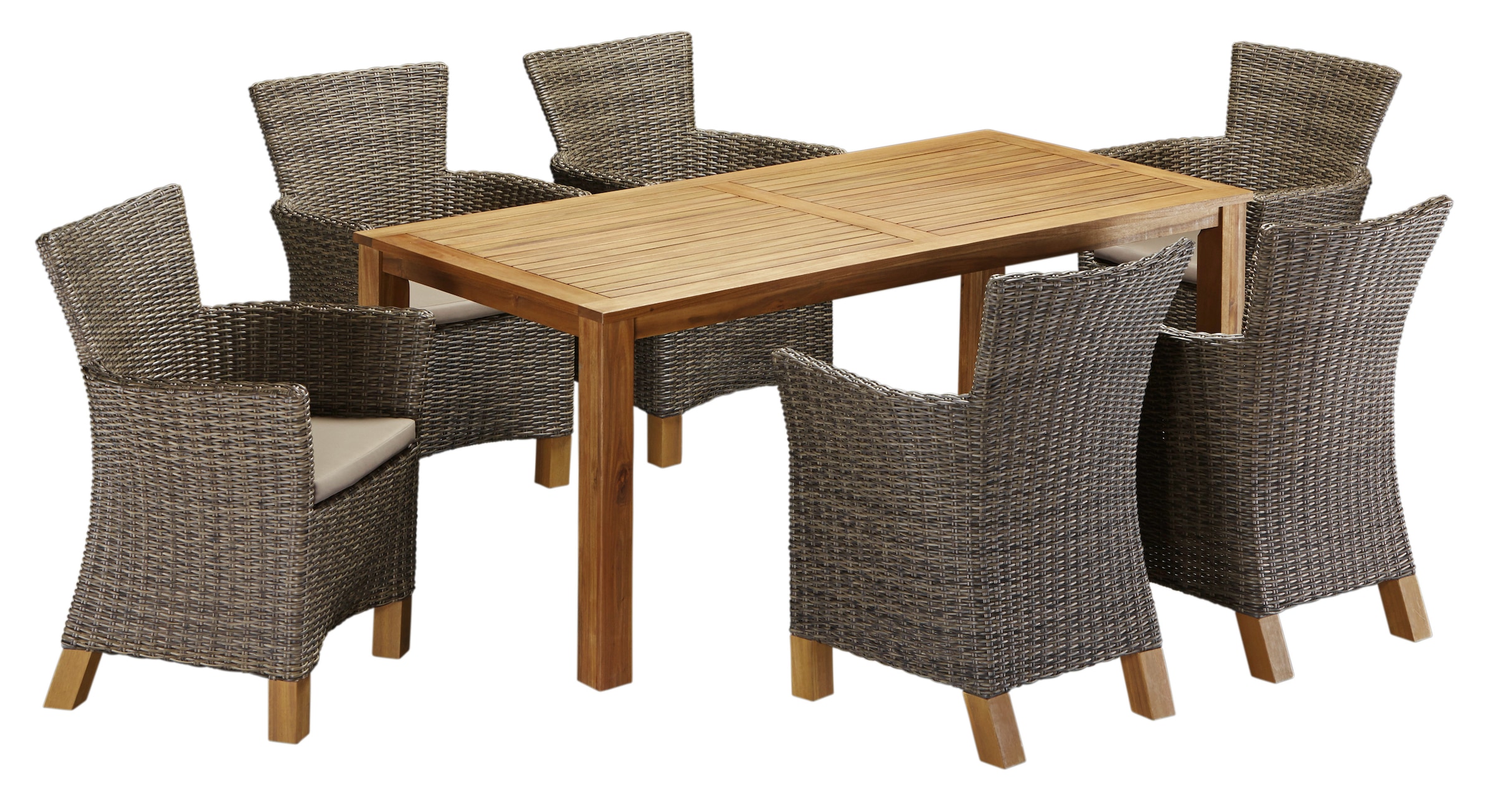 MERXX Garten-Essgruppe »Toskana« 13 Stk. tlg. 6 Sessel, Tisch 185x90cm, Pol günstig online kaufen