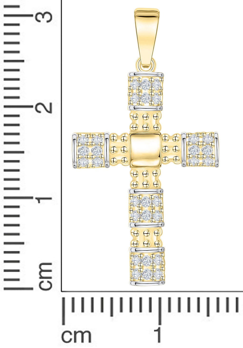 Firetti Kreuzanhänger »Schmuck Geschenk Gold 375 Halsschmuck Anhänger Halskette Kreuz«, mit Zirkonia (synth.)