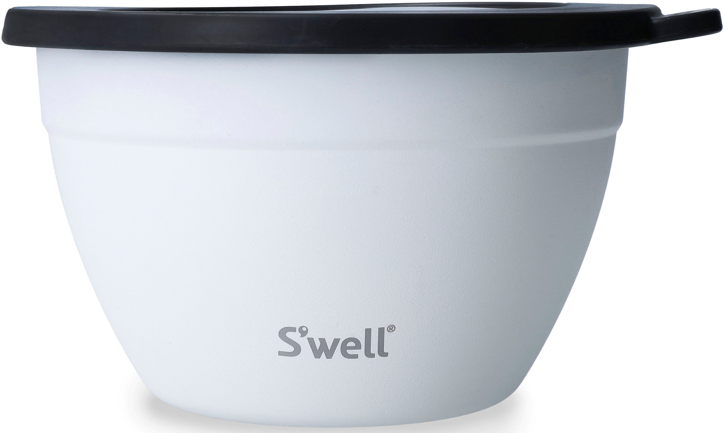 S'well Salatschüssel »S'well Calacatta Gold Salad Bowl Kit, 1.9L«, 3 tlg., aus Edelstahl, Therma-S'well®-Technologie mit vakuumisolierten Außenschale